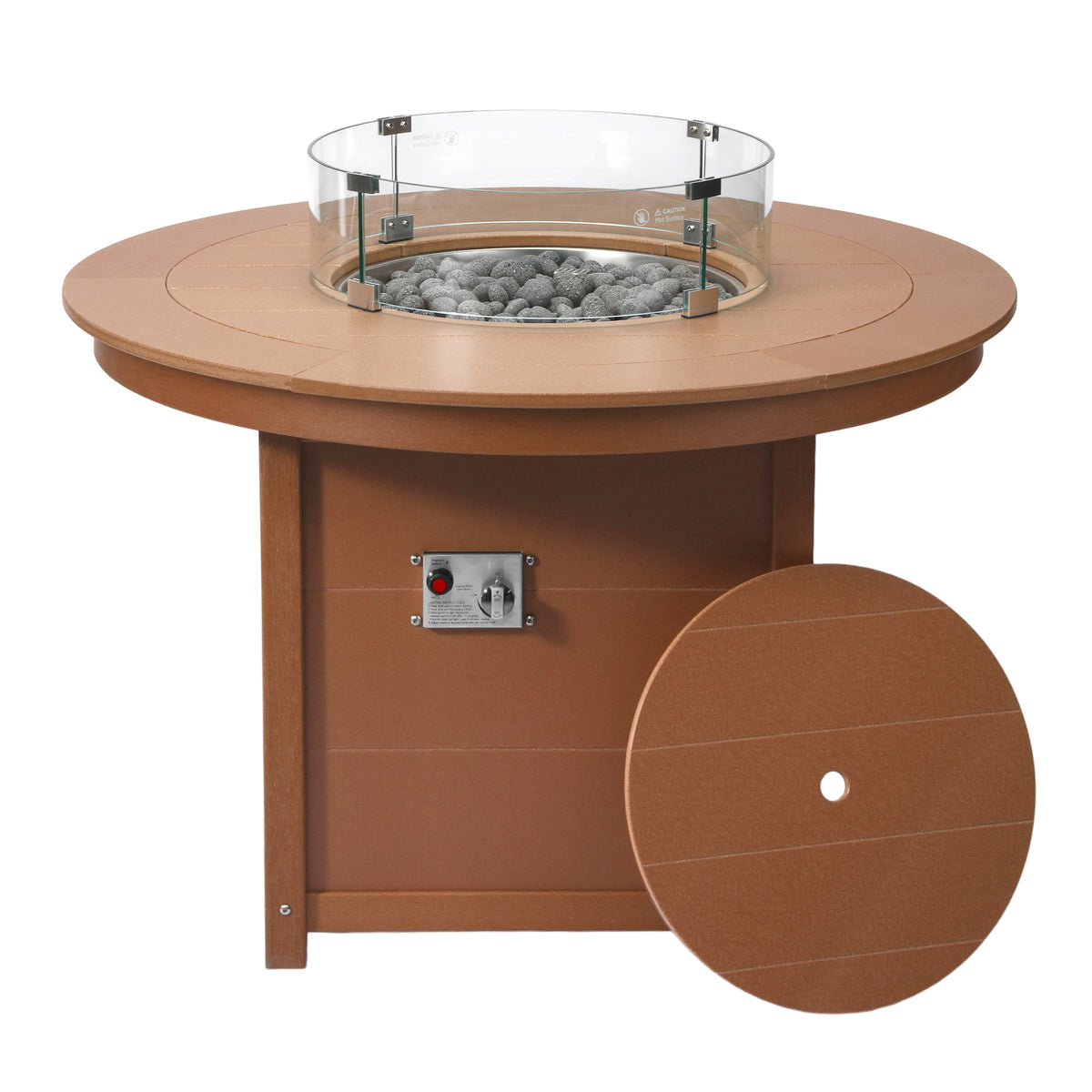 Sol 47" Modern Outdoor Patio Propane Gas Round Fire Pit Table