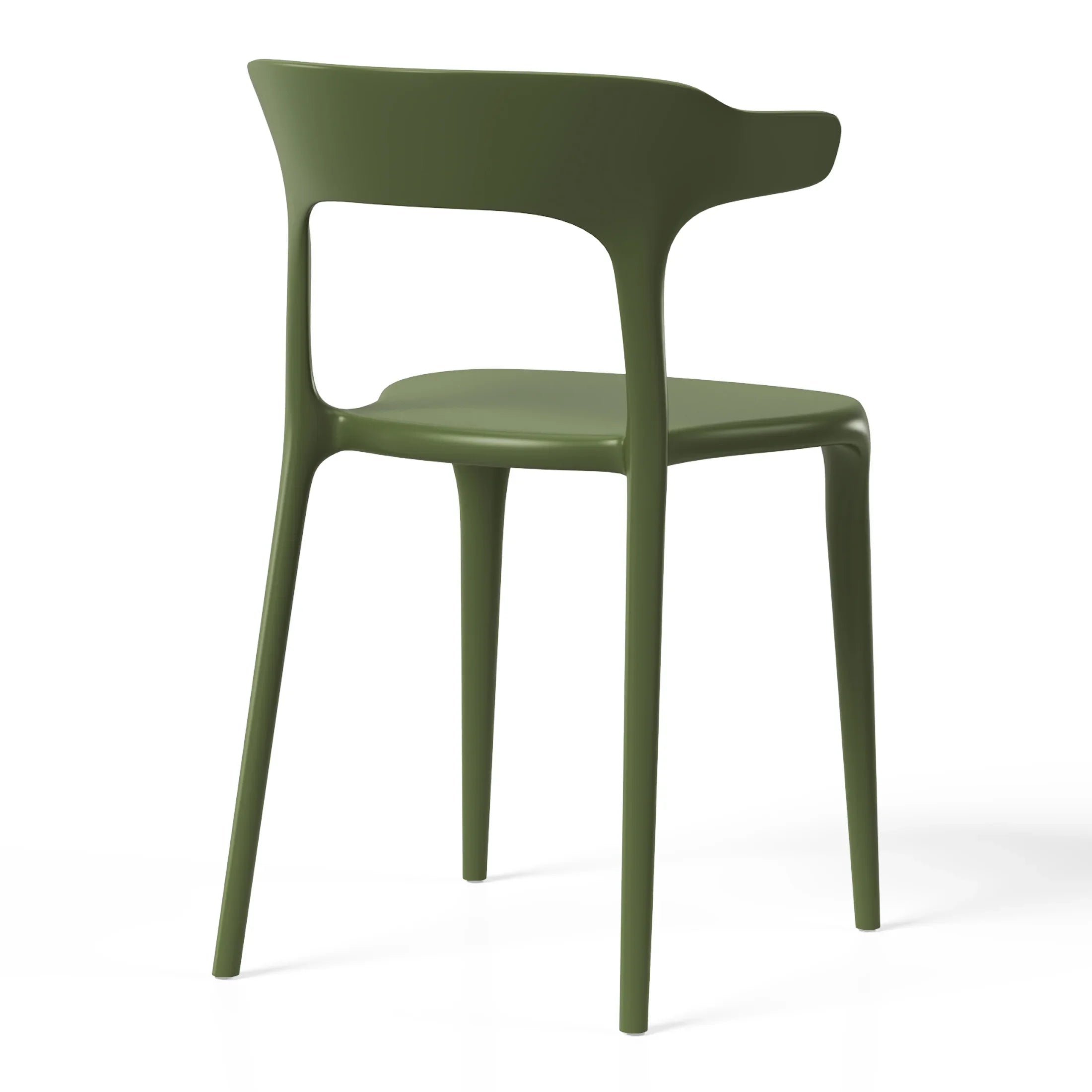 Sunshine Modern Stackable Resin Plastic Patio Dining Chair (Set of 2)