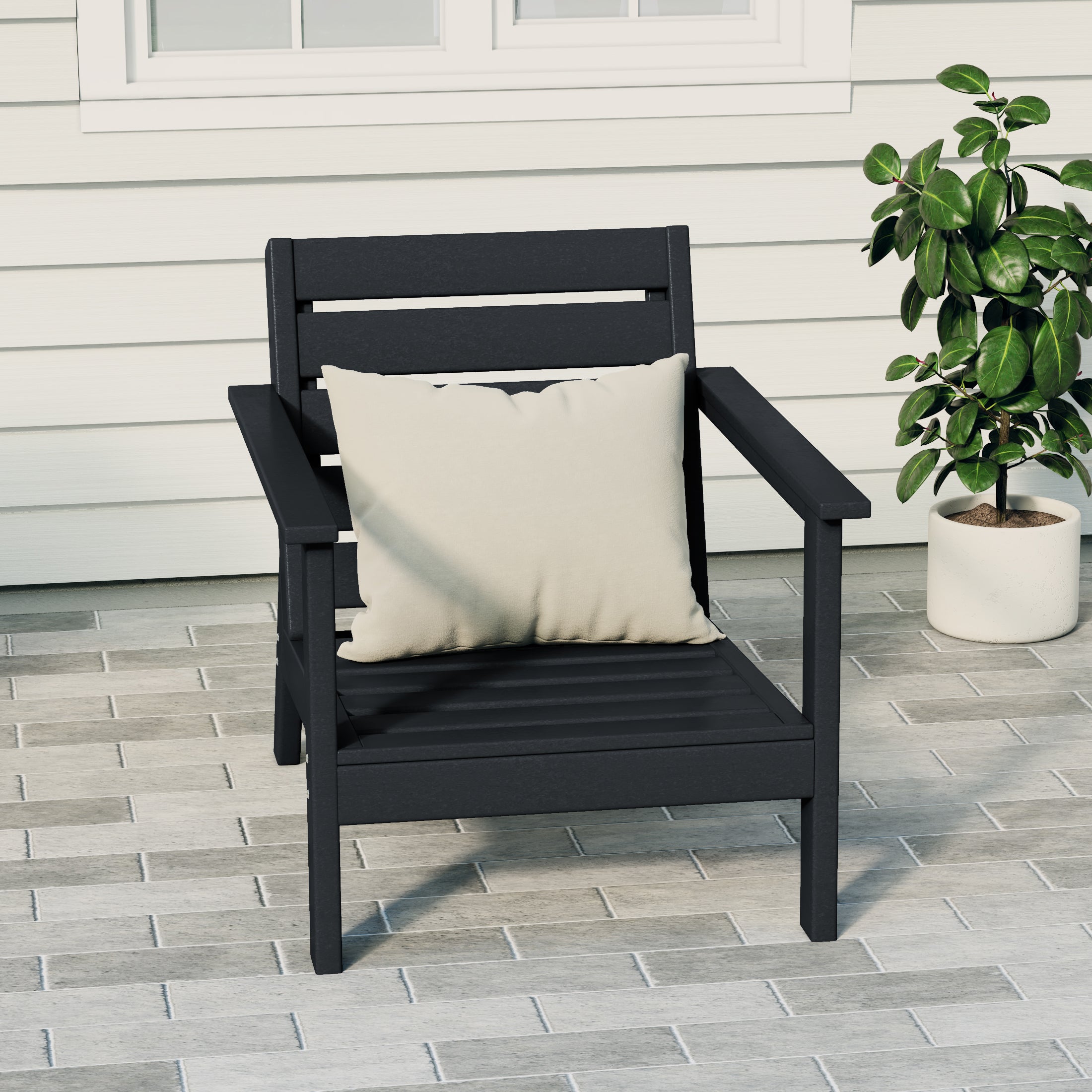 Portsmouth Outdoor Patio HDPE Deep Seating Armchair