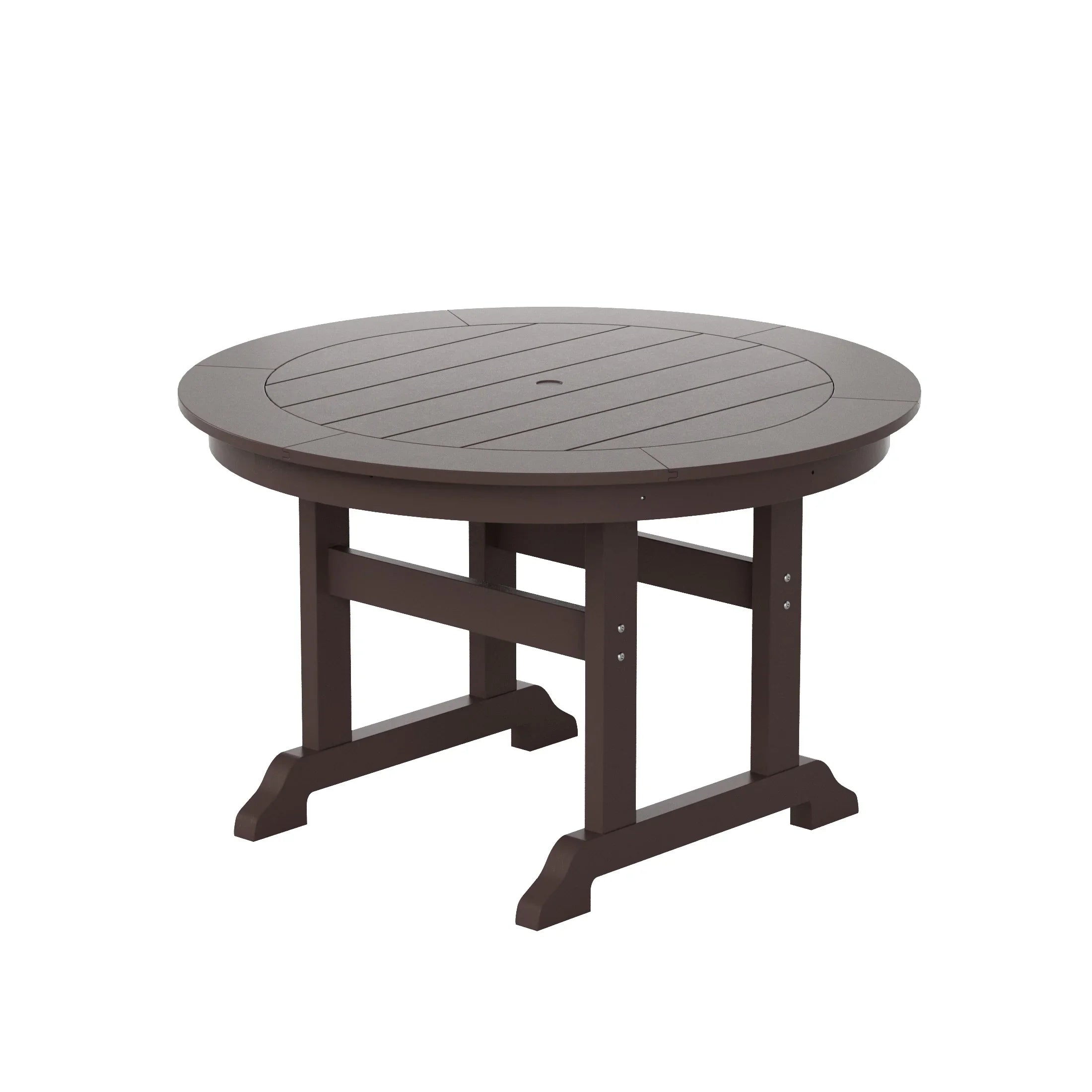 Paradise 5-Piece HDPE Round Patio Dining Table Set with Foldable Chairs