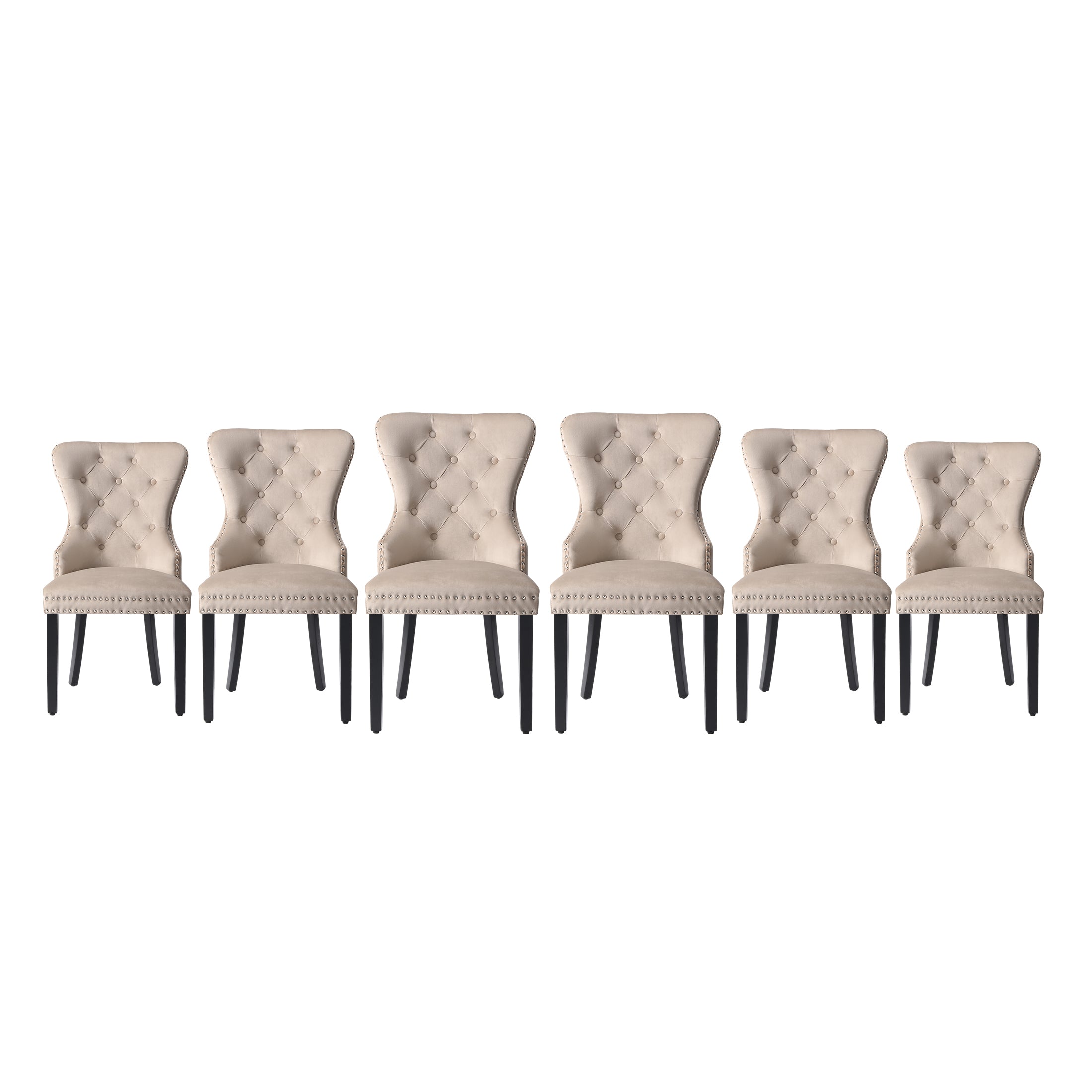 Hank Velvet Upholstered Tufted Dining Chairs (Set of 6)