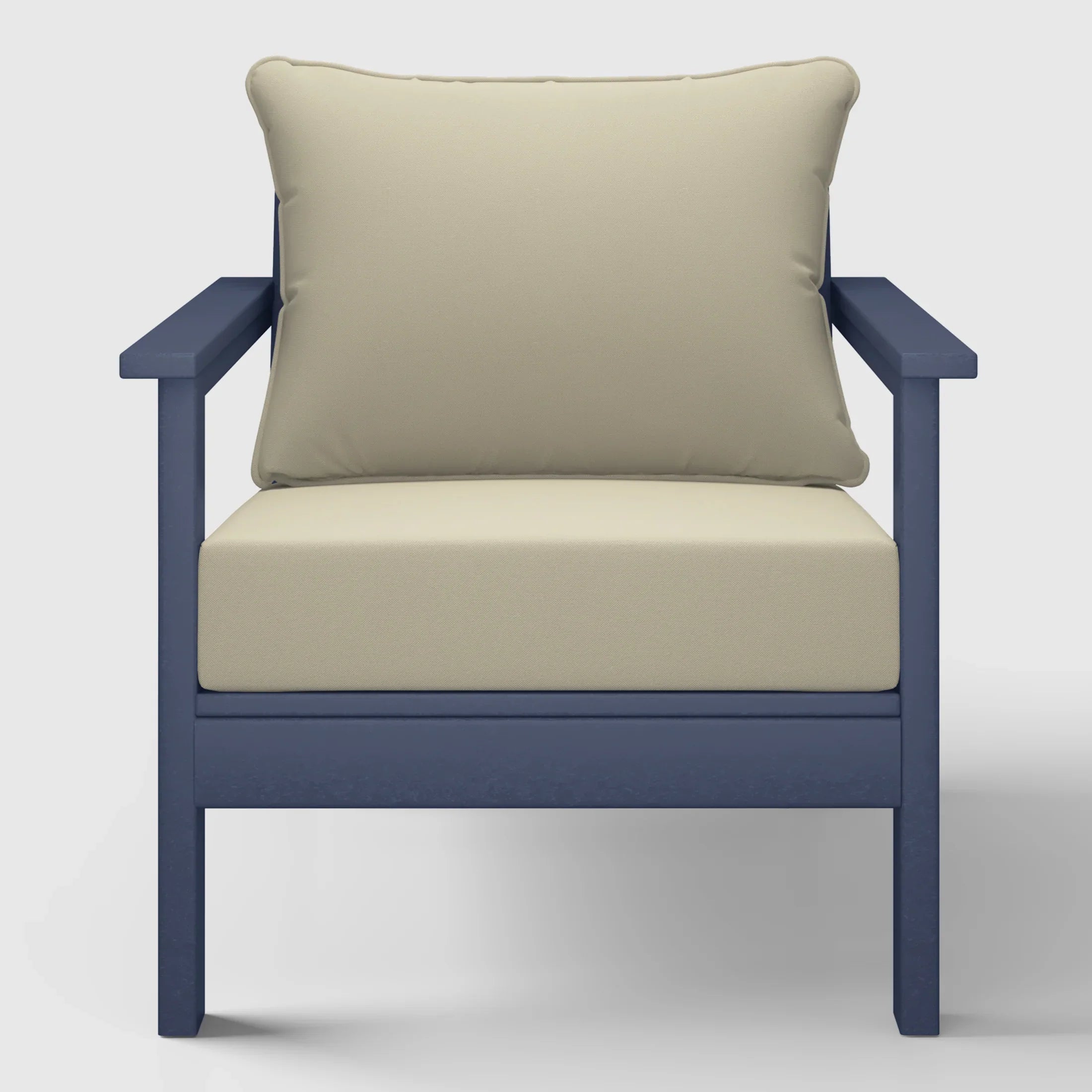 Portsmouth Outdoor Modern HDPE Patio Club Chair with Deep Seat Cushions