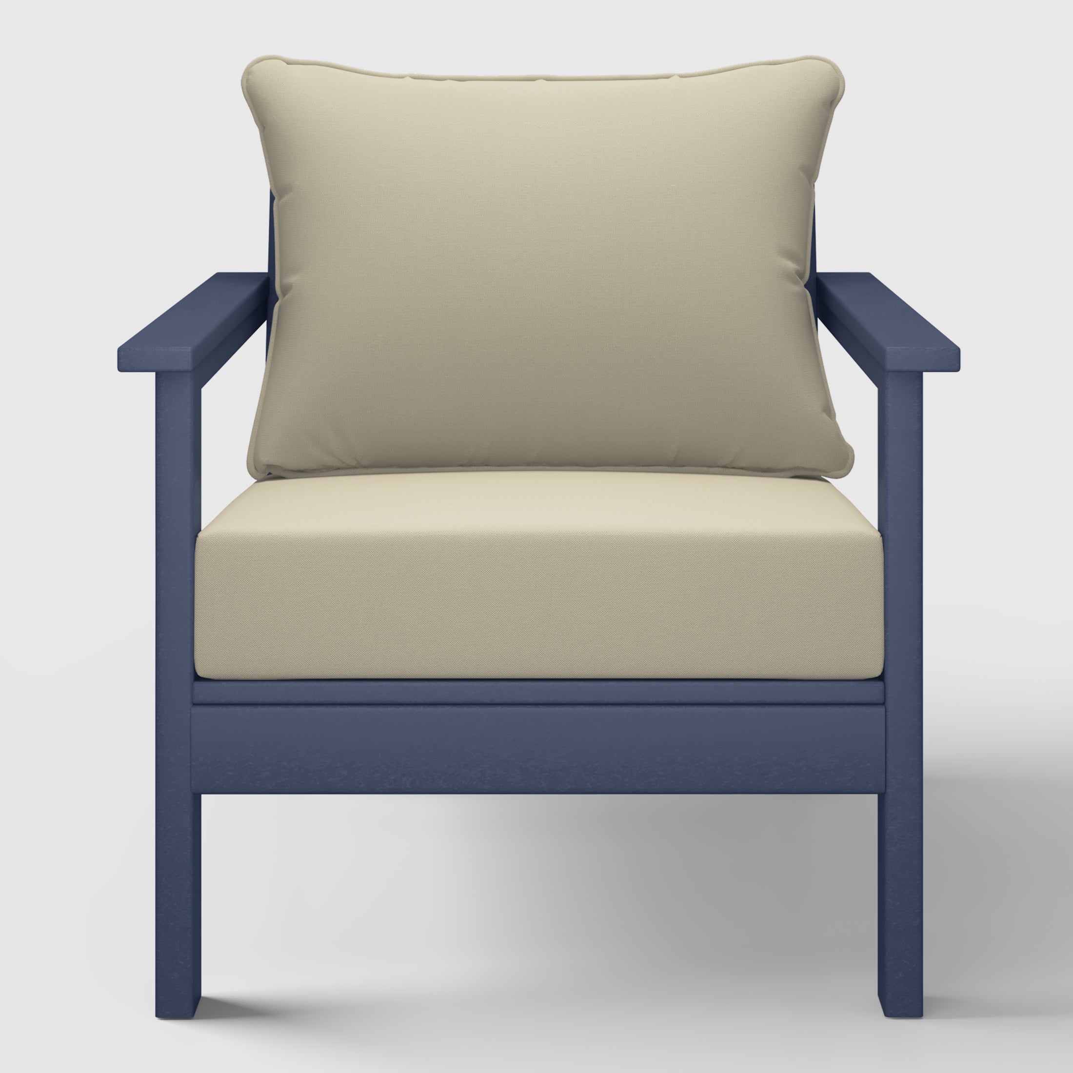 Portsmouth Outdoor Modern HDPE Patio Club Chairs with Deep Seat Cushions (Set of 2)