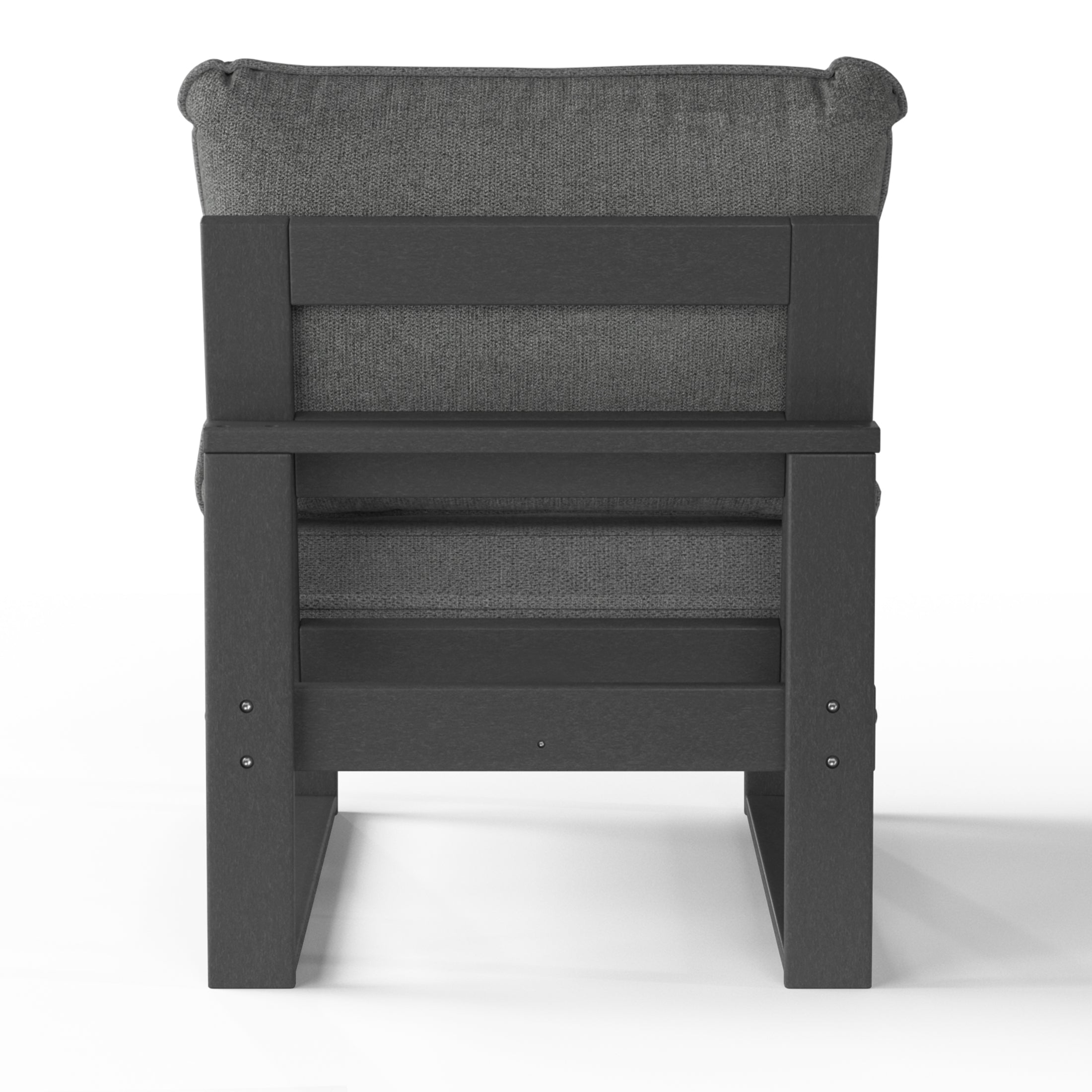 Rockaway Outdoor HDPE Sectional Armless Chair with Water-Proof Patio Cushions