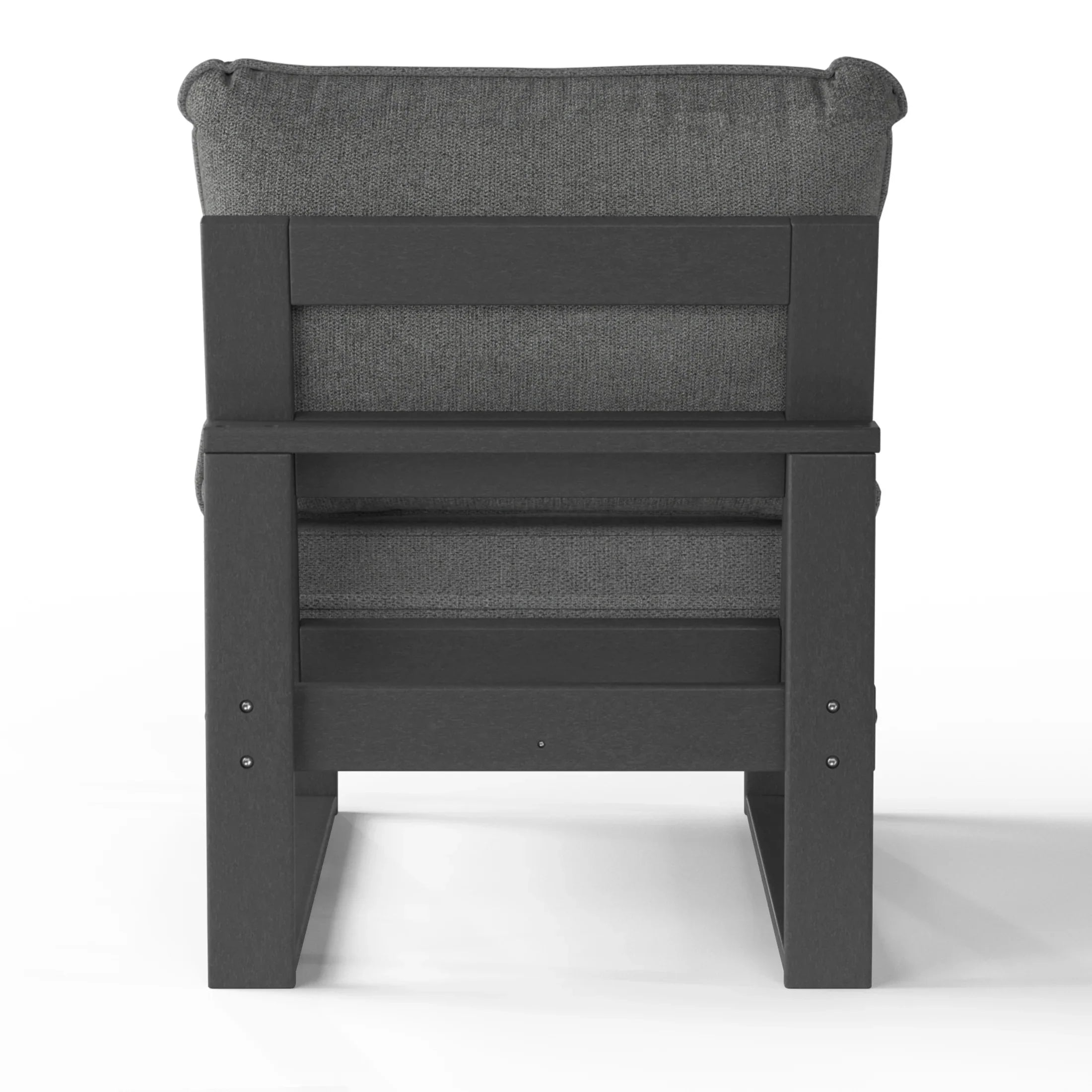 Rockaway Outdoor HDPE Sectional Armless Chair with Water-Proof Patio Cushions