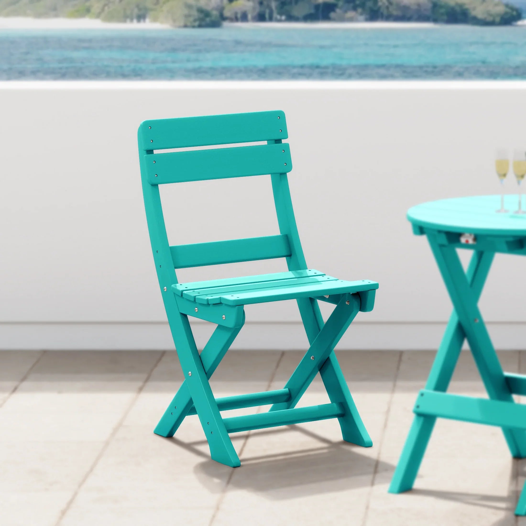 Paradise HDPE Outdoor Patio Modern Folding Dining Chair