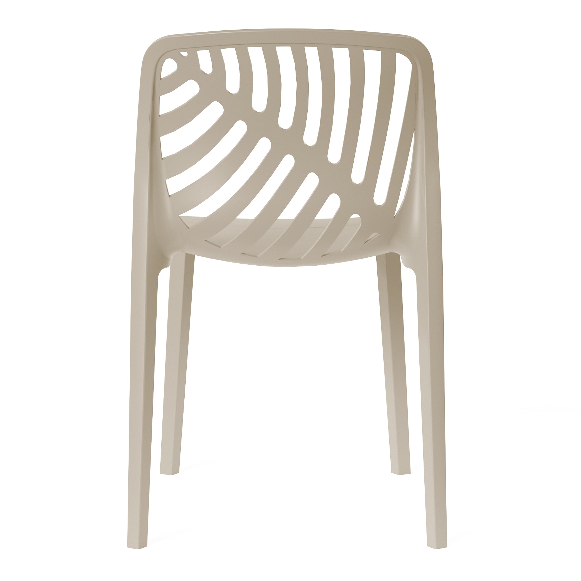 Sunshine Outdoor Modern Stackable Polypropylene Plastic Patio Bistro Dining Side Chairs (Set of 2)