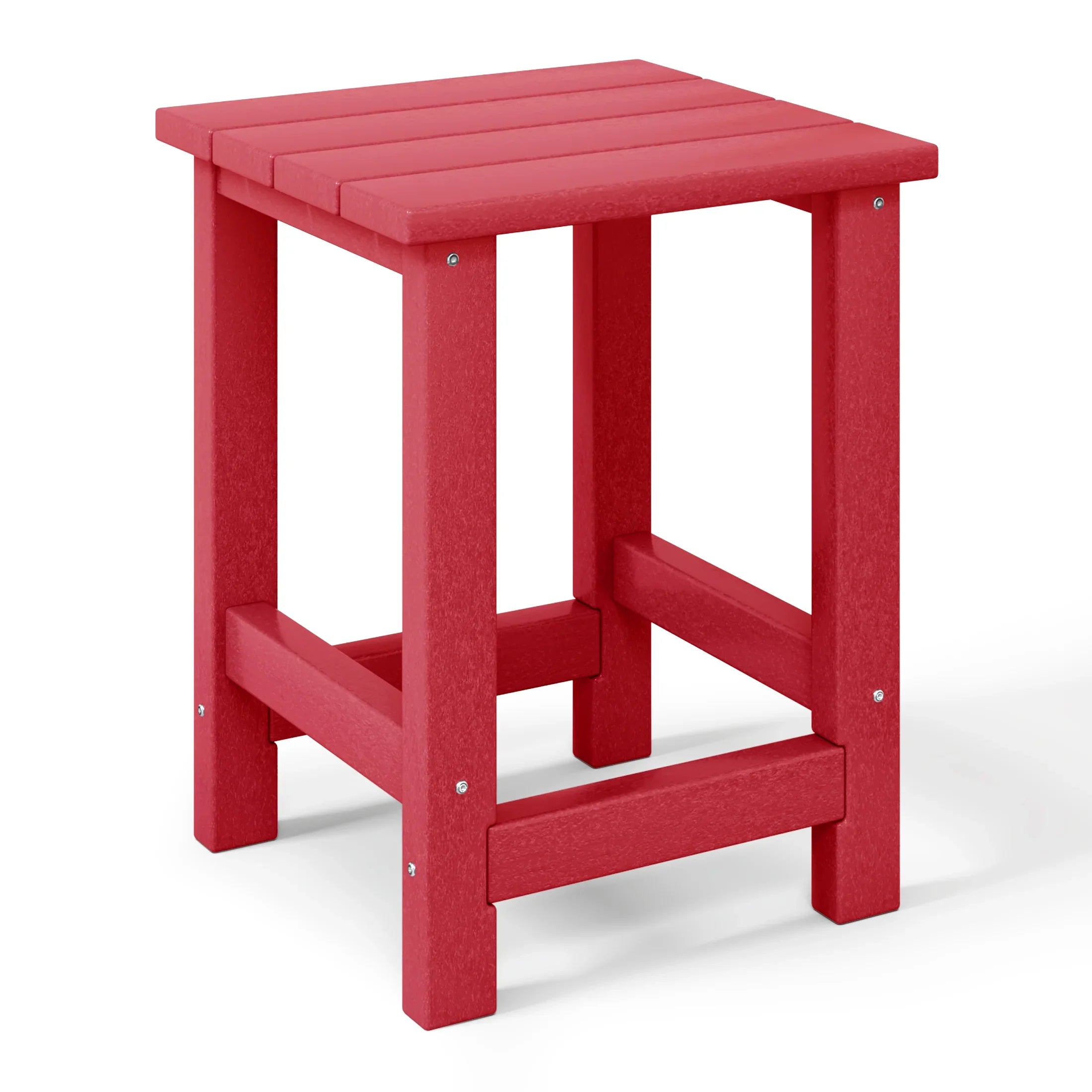 Palms 3-Piece Kids HDPE Modern Adirondack Chairs Set with Square Side Table and Cup Holders