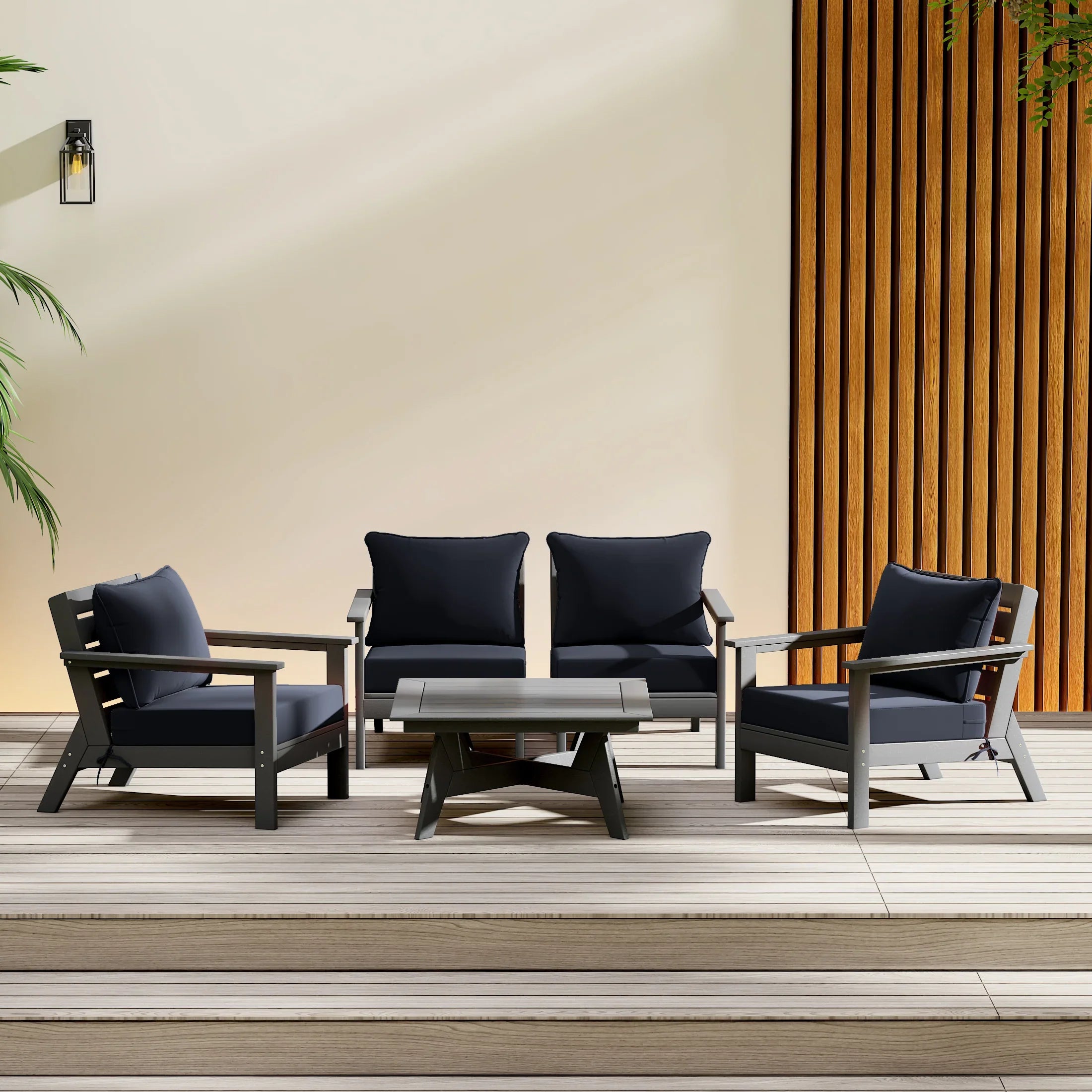 Portsmouth Outdoor 5-Piece Modular Sectional Patio Furniture Sofa Set