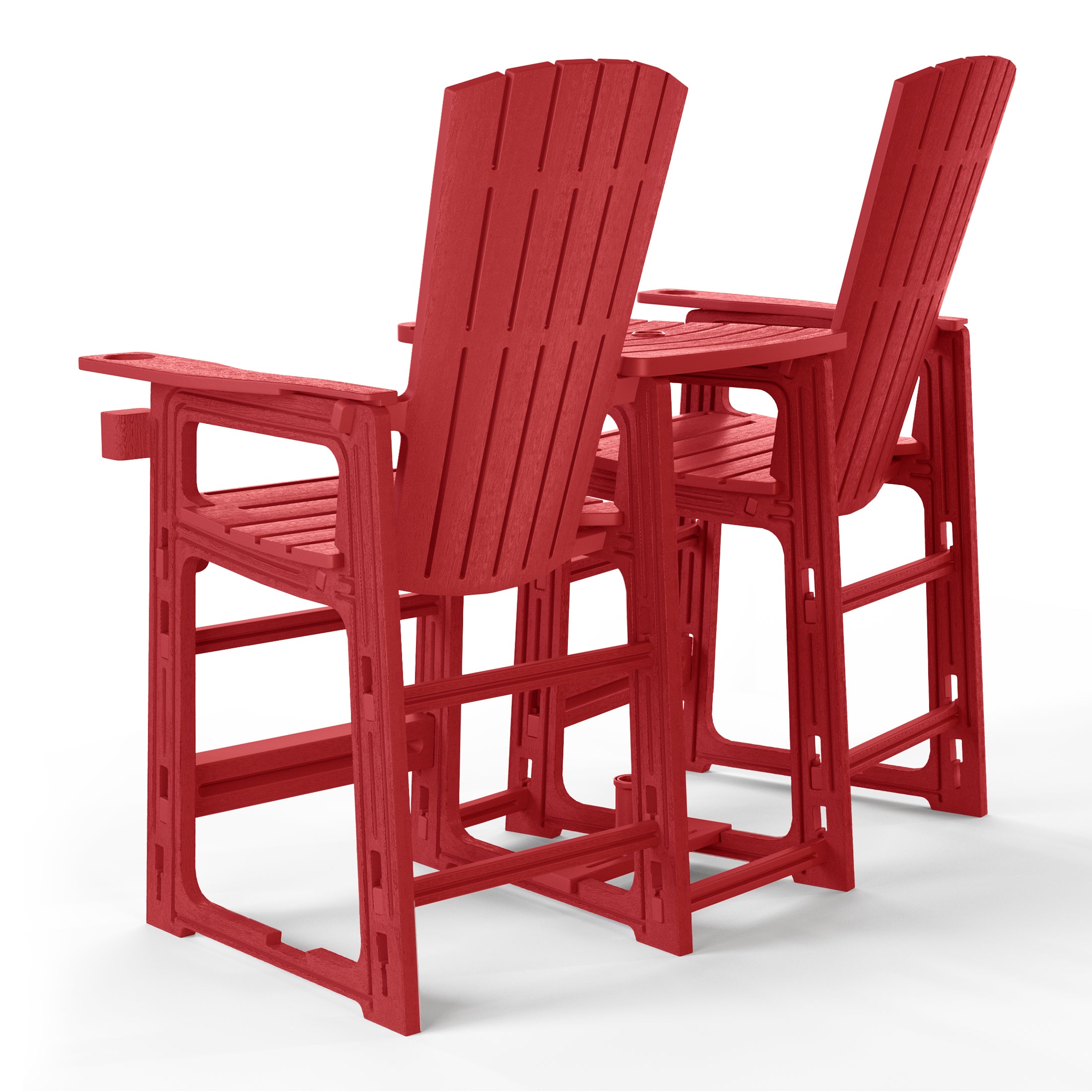 Cayman Outdoor Tall Adirondack Chairs With Connecting Table Tray (Set of 2)