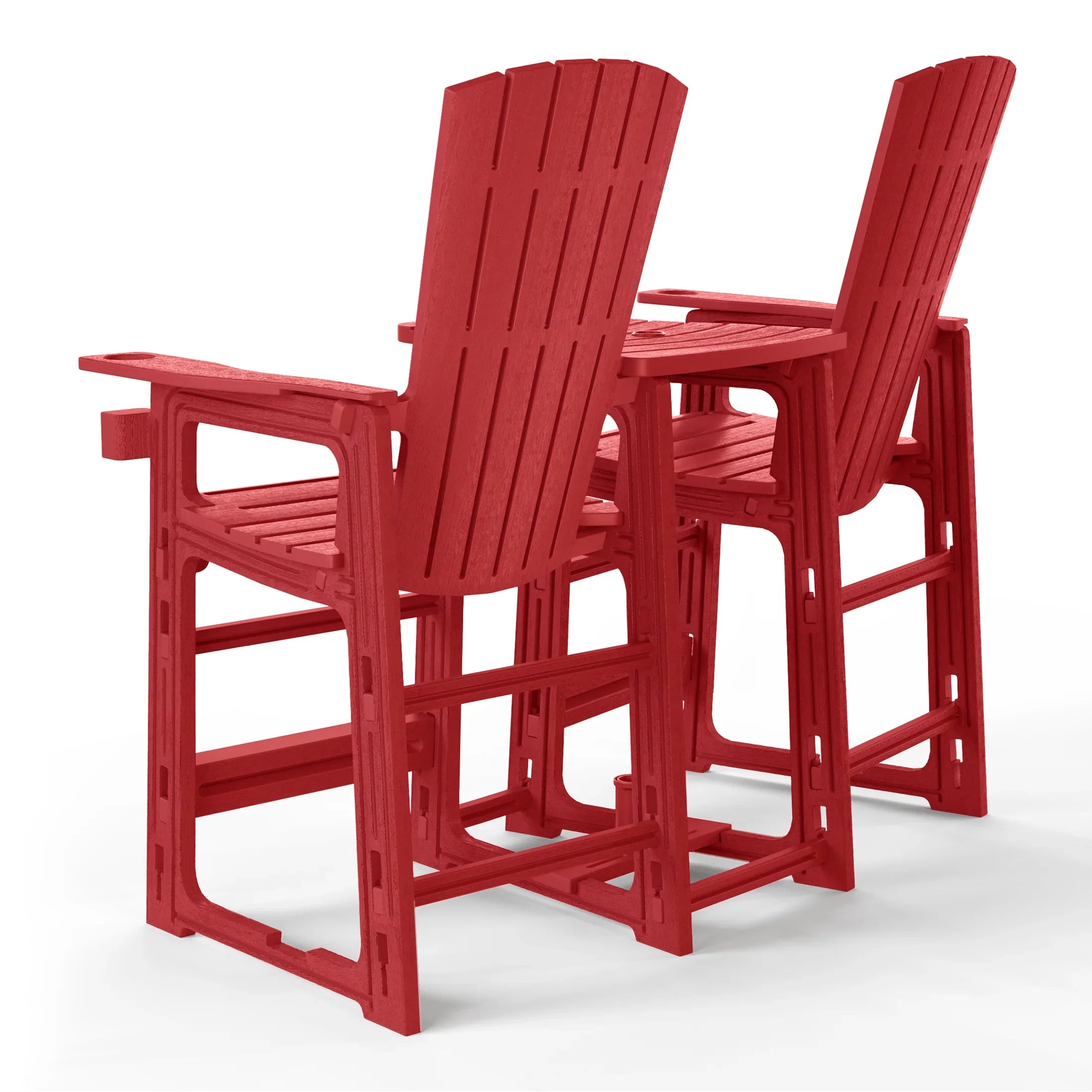 Cayman Outdoor Tall Adirondack Chairs With Connecting Table Tray (Set of 2)