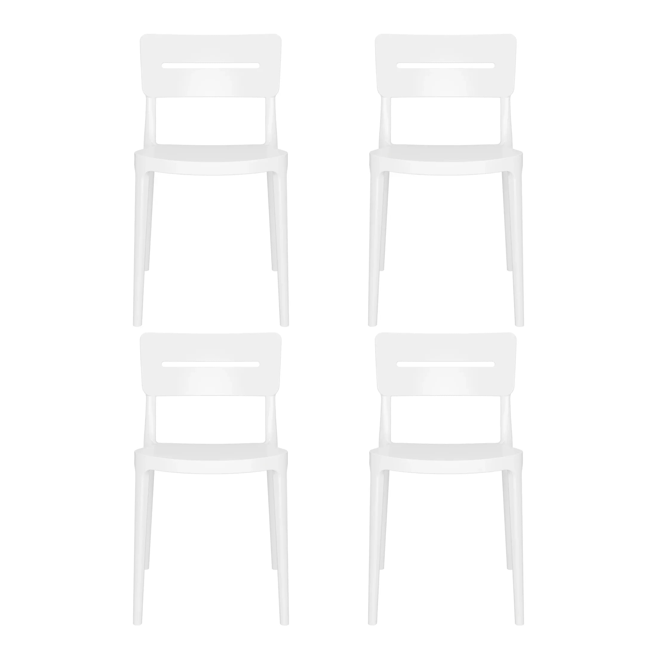 Sunshine Outdoor Modern Stackable Plastic Patio Dining Chairs (Set of 4)