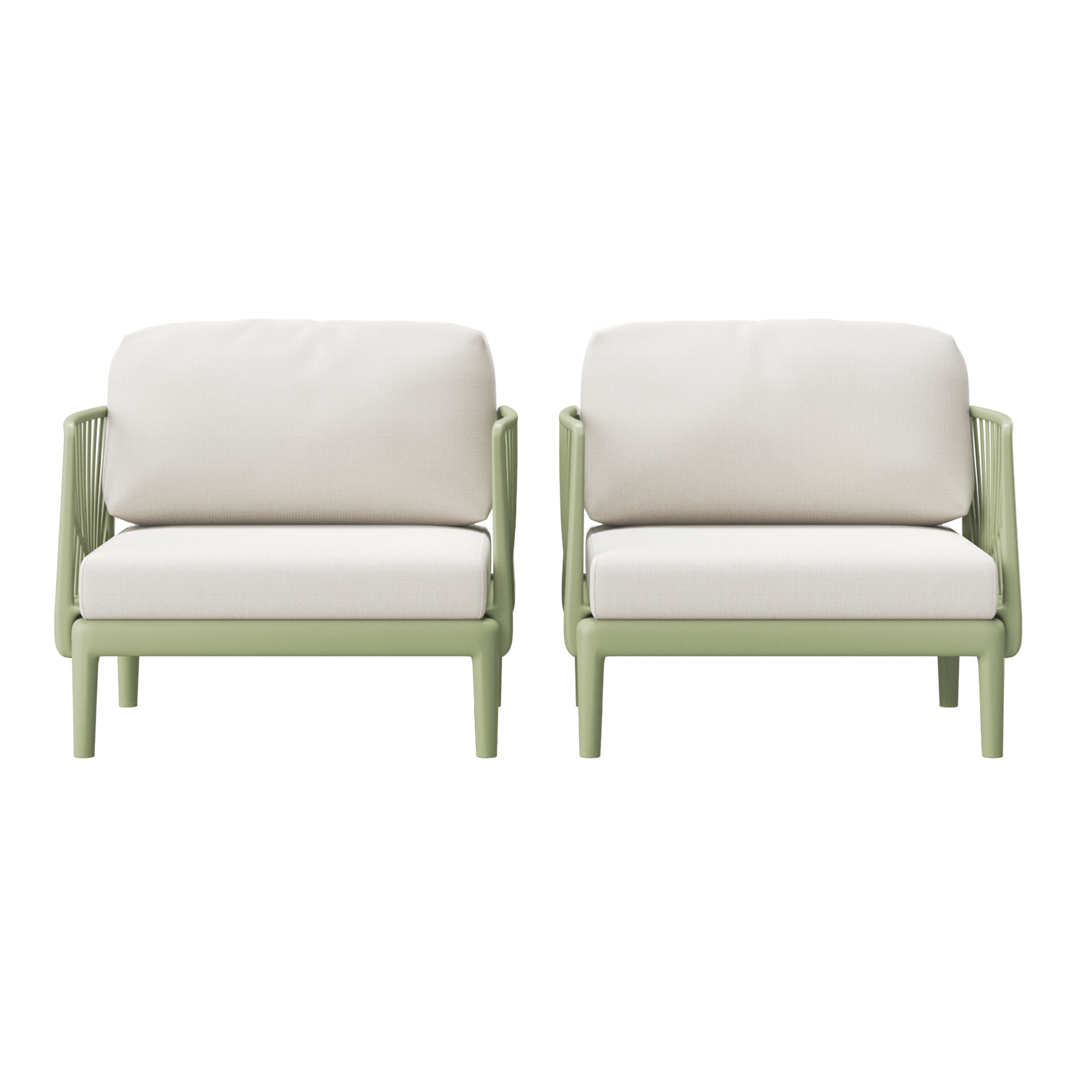 Sunshine Modern Outdoor Polypropylene Resin Deep Seating Patio Club Chair (Set of 2)