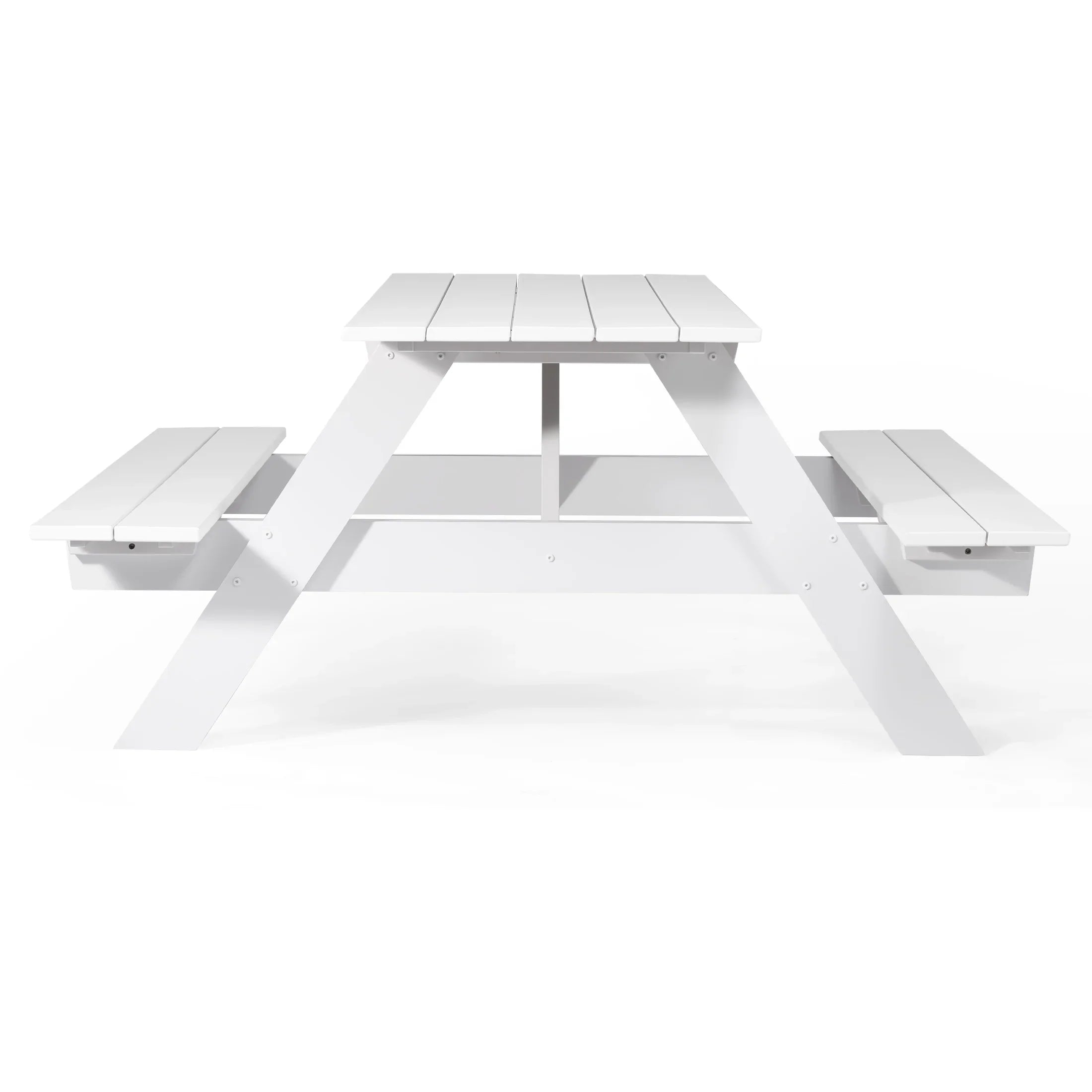Macon Outdoor 70" HDPE Plastic Picnic Table Bench With Umbrella Hole