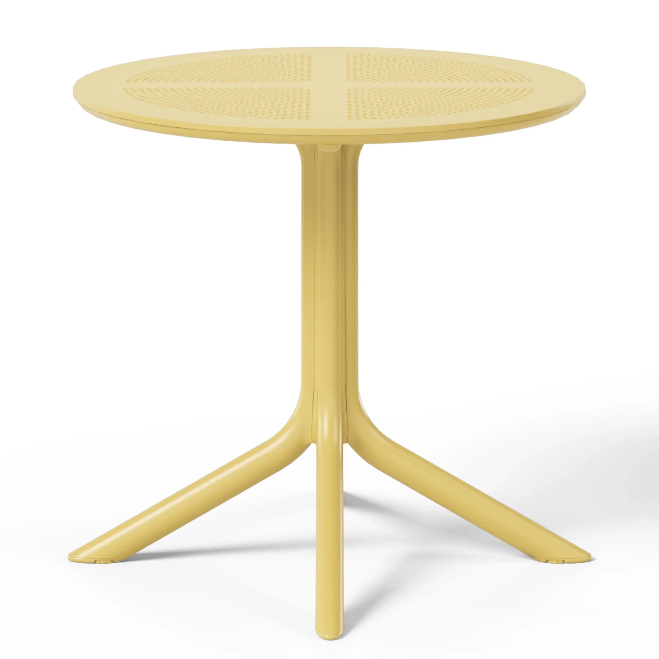 Sunshine 31.5" Round Plastic Outdoor Patio Dining Table for 4