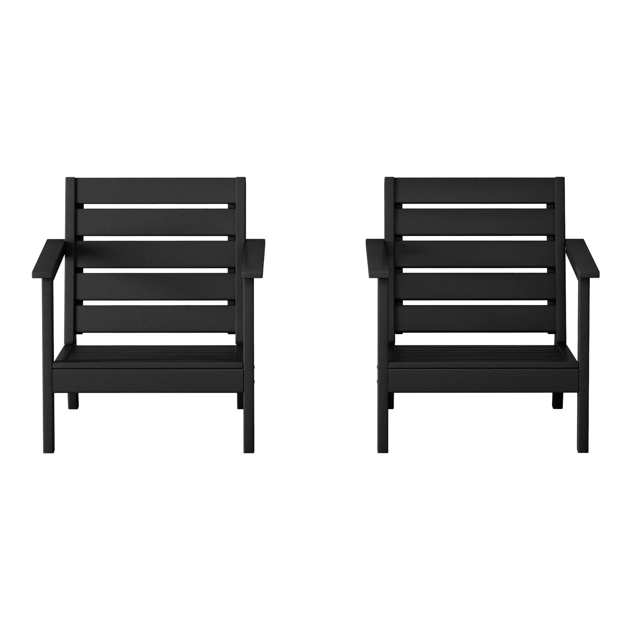 Portsmouth Outdoor Patio HDPE Deep Seating Armchair (Set of 2)