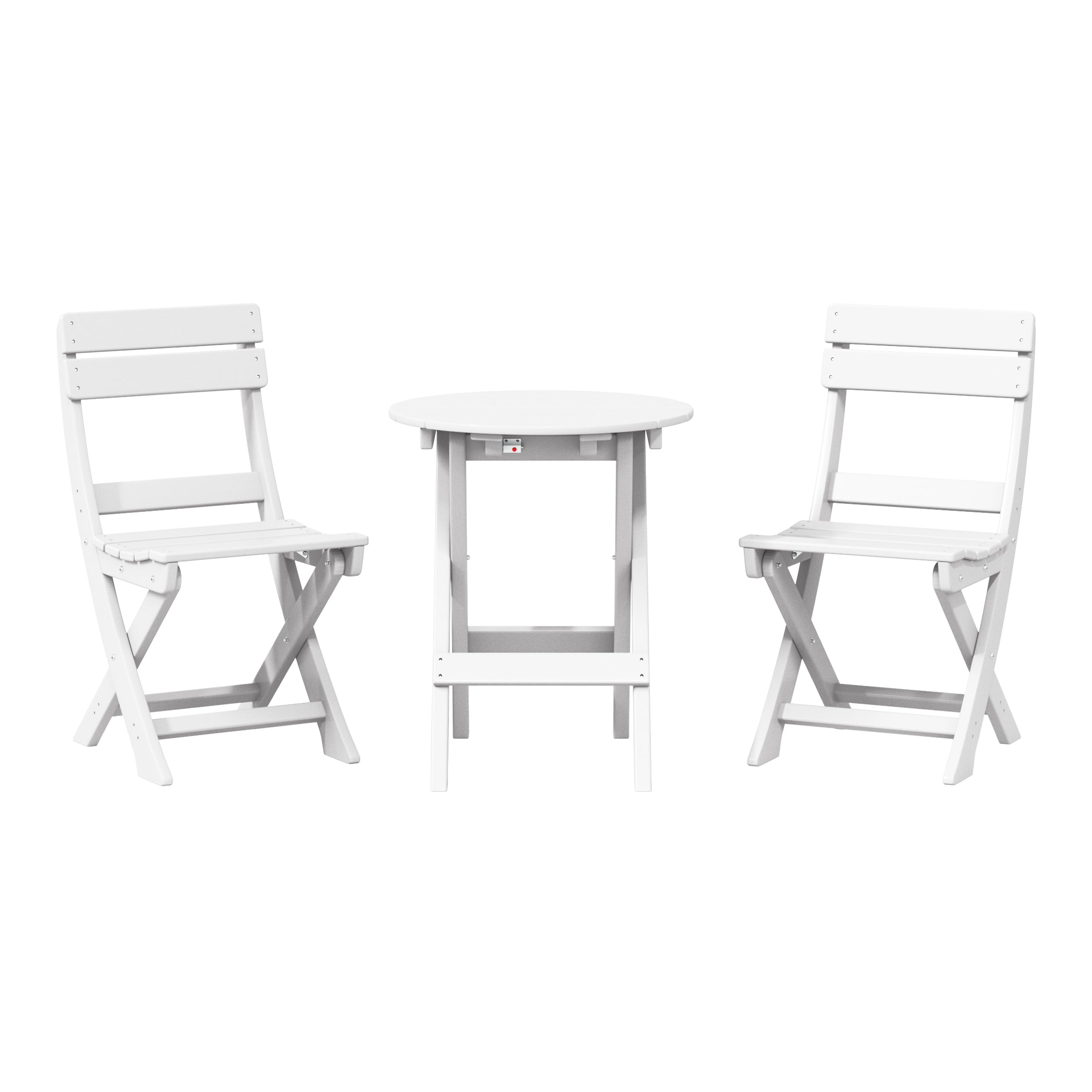 Paradise 3-Piece Outdoor HDPE Folding Patio Bistro Table and Chairs