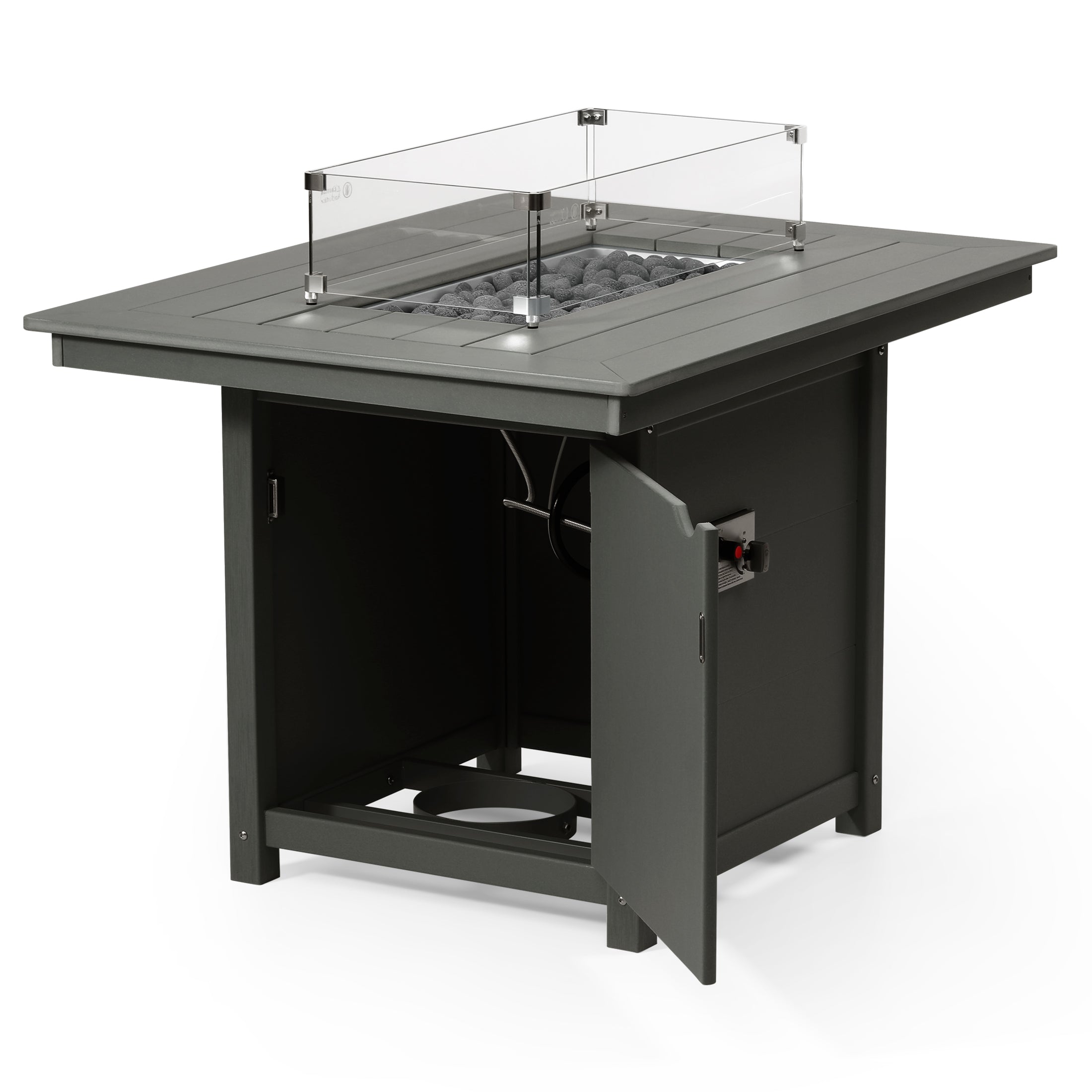 Sol 46" Modern Outdoor Patio Gas Propane Rectangular Fire Pit Table