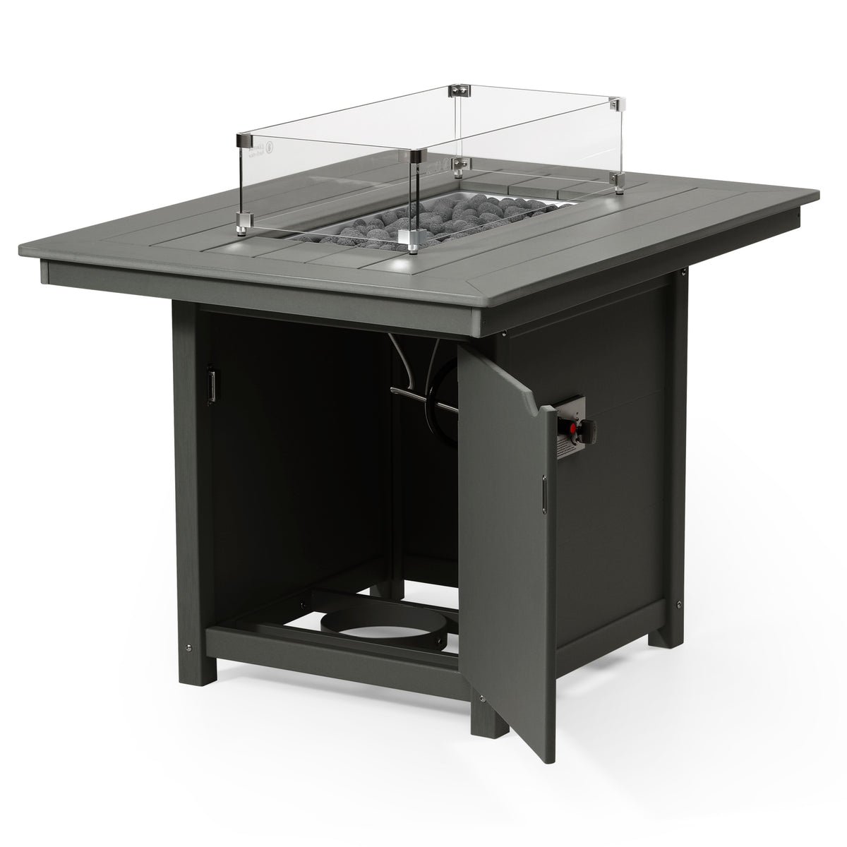 Sol 46" Modern Outdoor Patio Gas Propane Rectangular Fire Pit Table