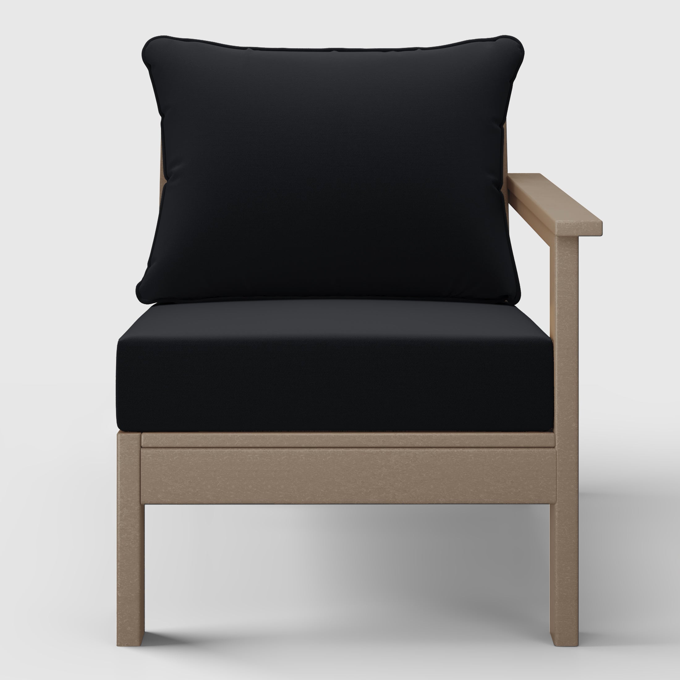 Portsmouth Outdoor Patio HDPE Right Arm Sectional Corner Club Chair with Patio Cushions