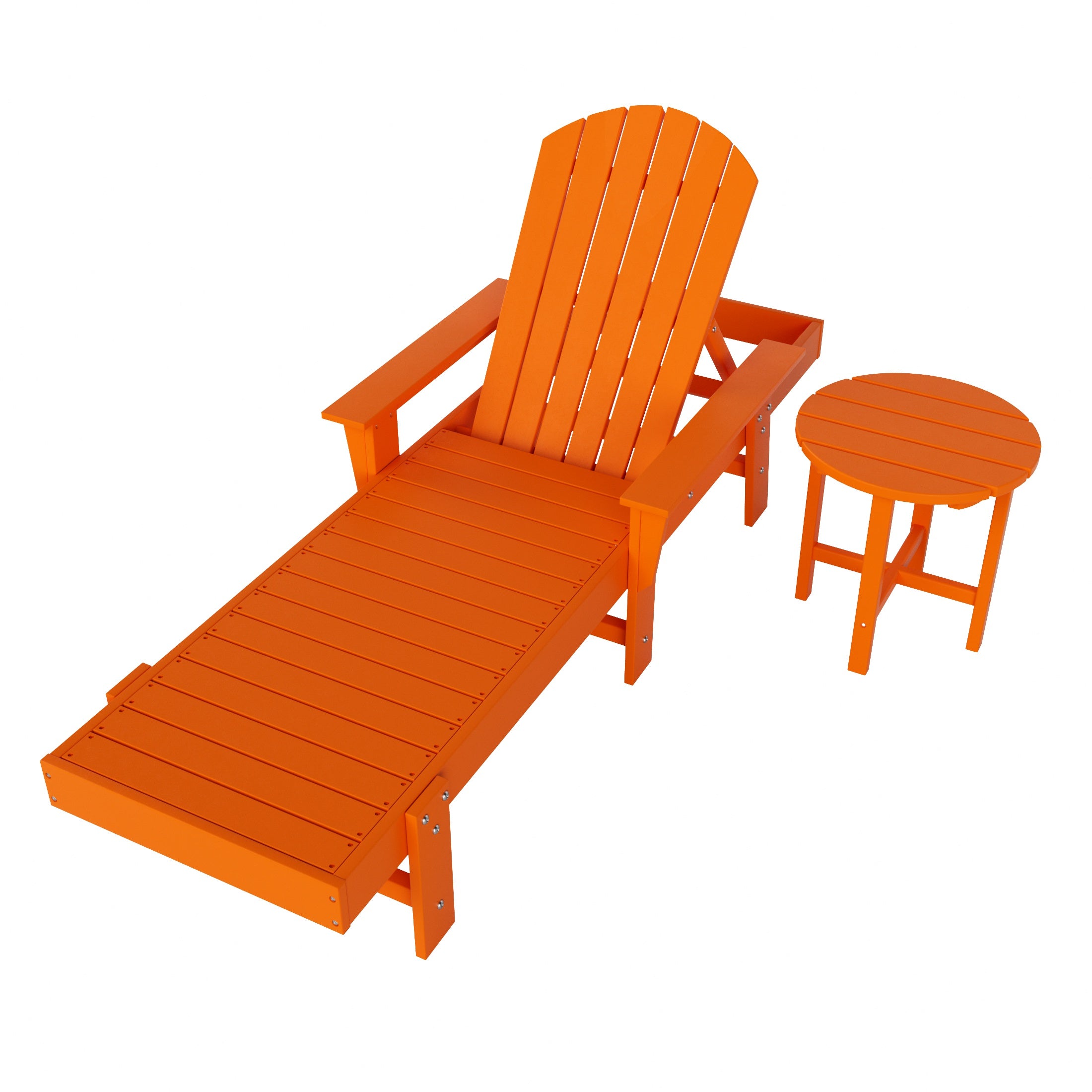 Portside 2 Piece Adirondack Reclining Chaise Lounge With Arms