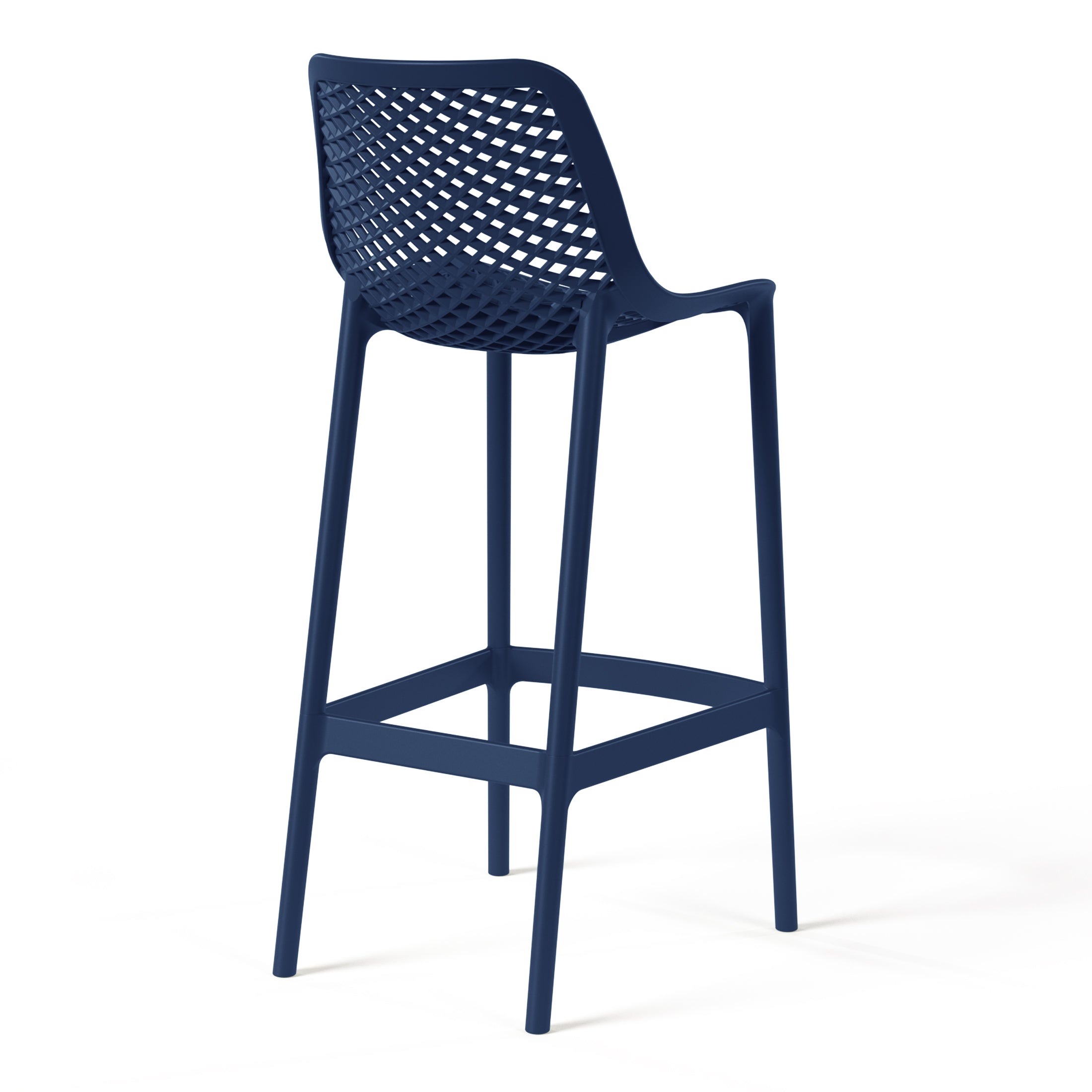 Sunshine 41.75" Outdoor Modern Polypropylene Plastic Patio Bar Height Stools (Set of 2)