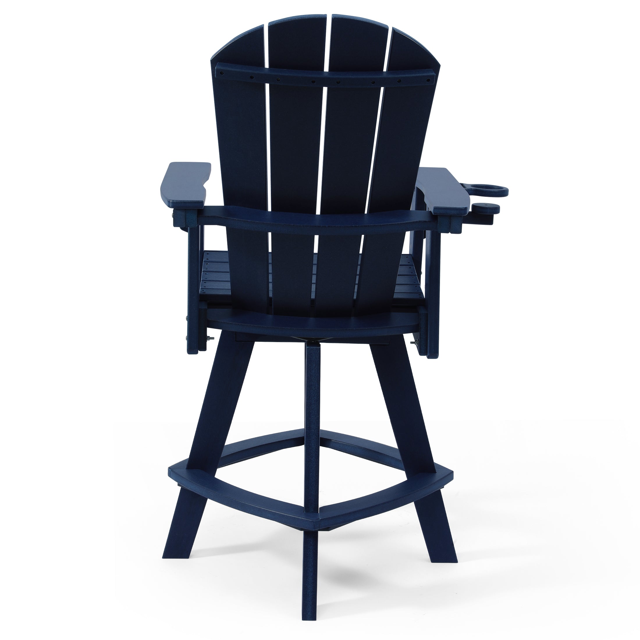 Paradise Outdoor HDPE Swivel Adirondack Bar Height Chair With Cup Holder