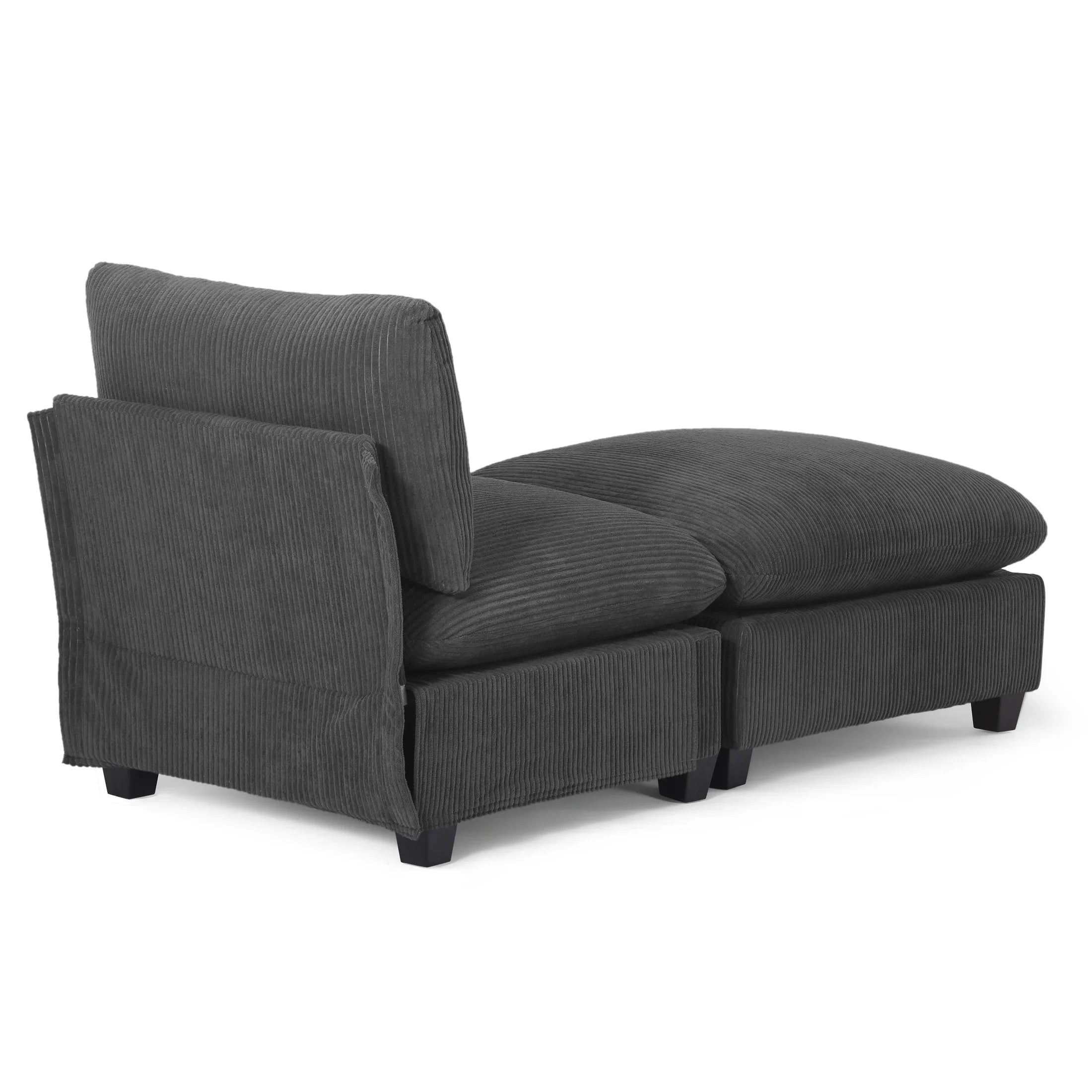 Ava 68.5" Corduroy Upholstered Indoor Chaise Lounge Chair