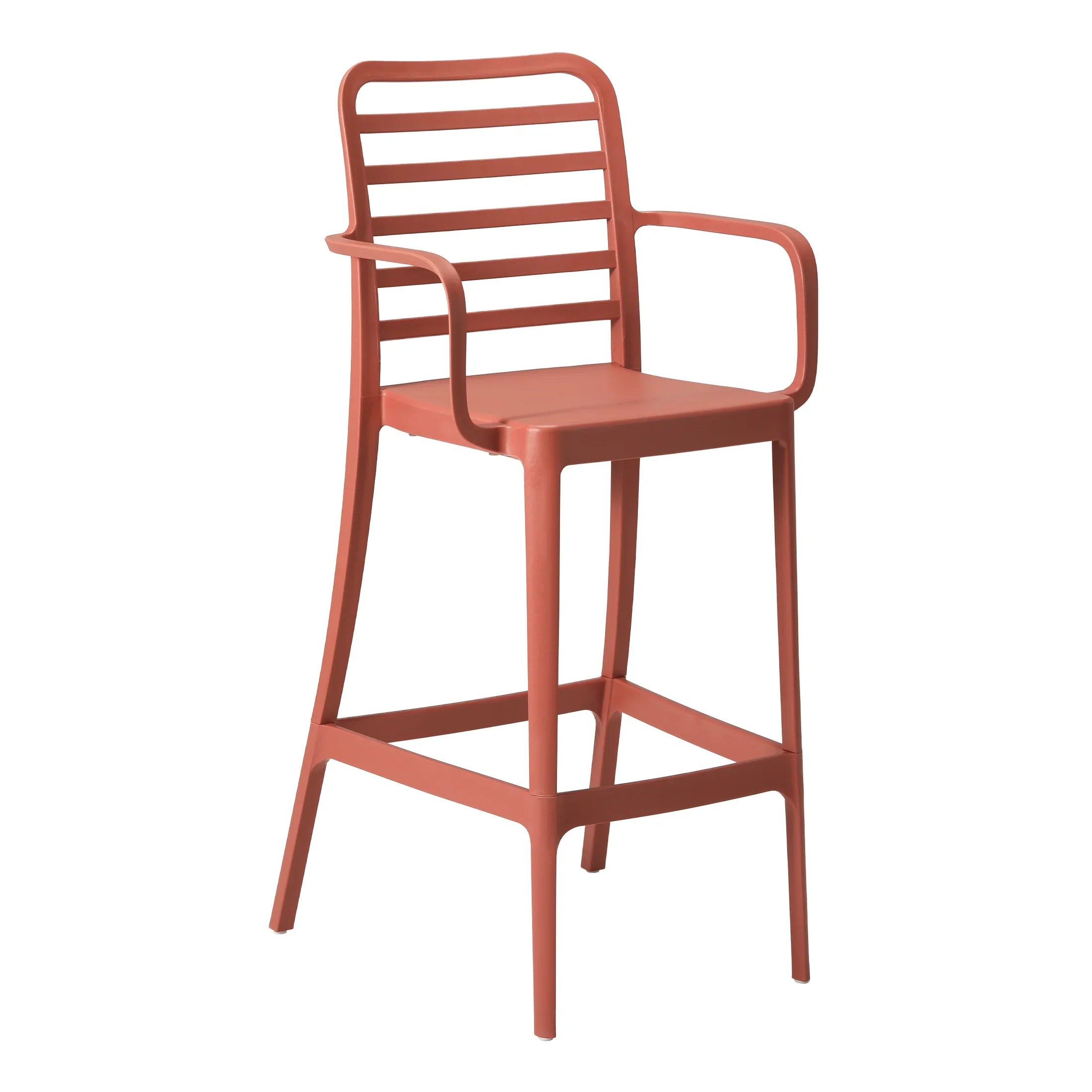 Sunshine 29.5" Outdoor Polypropylene Plastic Patio Bar Height Stools (Set of 2)