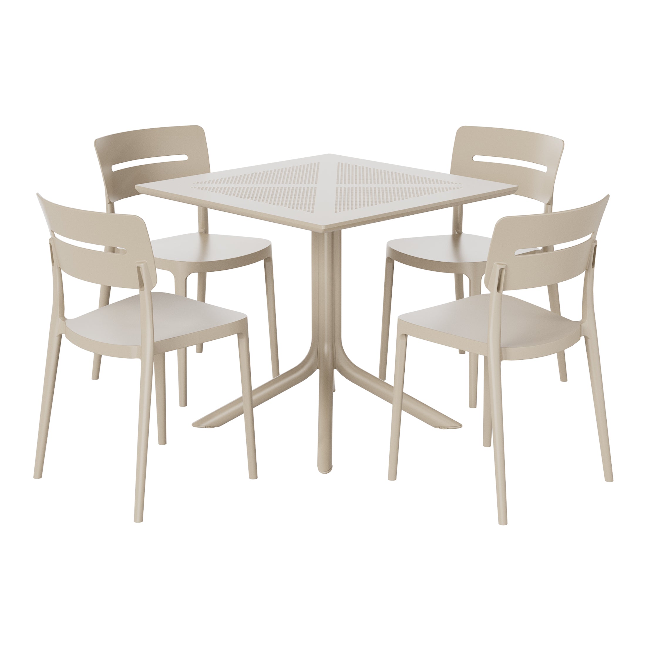Sunshine Modern 5-Piece Resin Patio Dining Table Set with Stackable Patio Dining Chairs