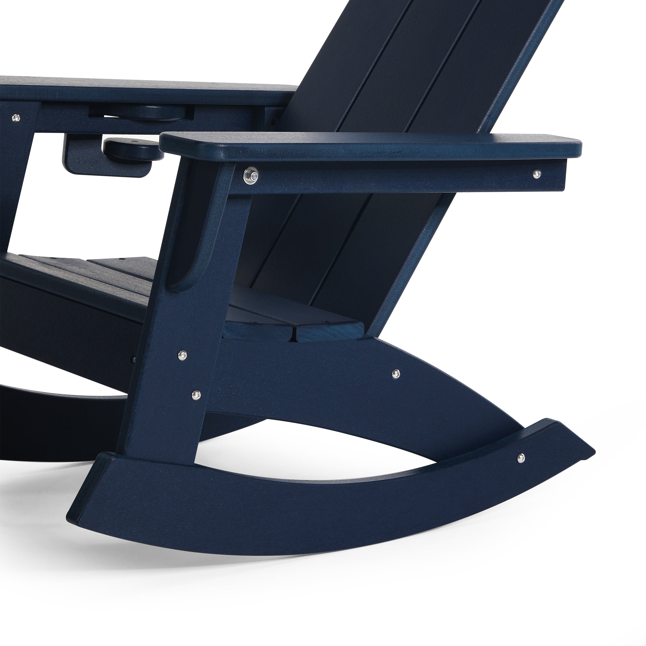 Palms 3-Piece Kids Modern Rocking Chair With Cup Holder and Square Side Table Set