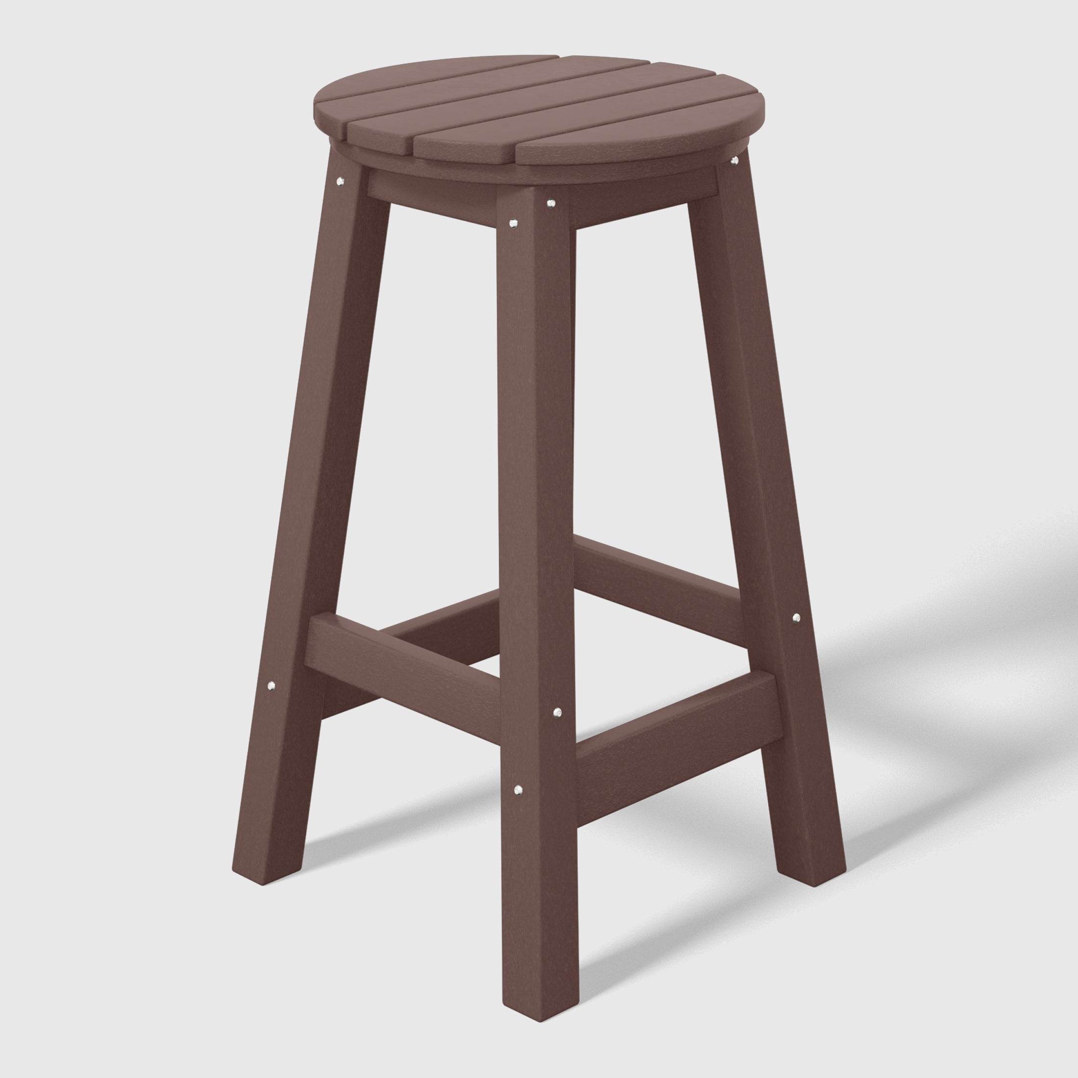 Paradise 24" HDPE Outdoor Patio Round Counter Height Bar Stool Set of 3