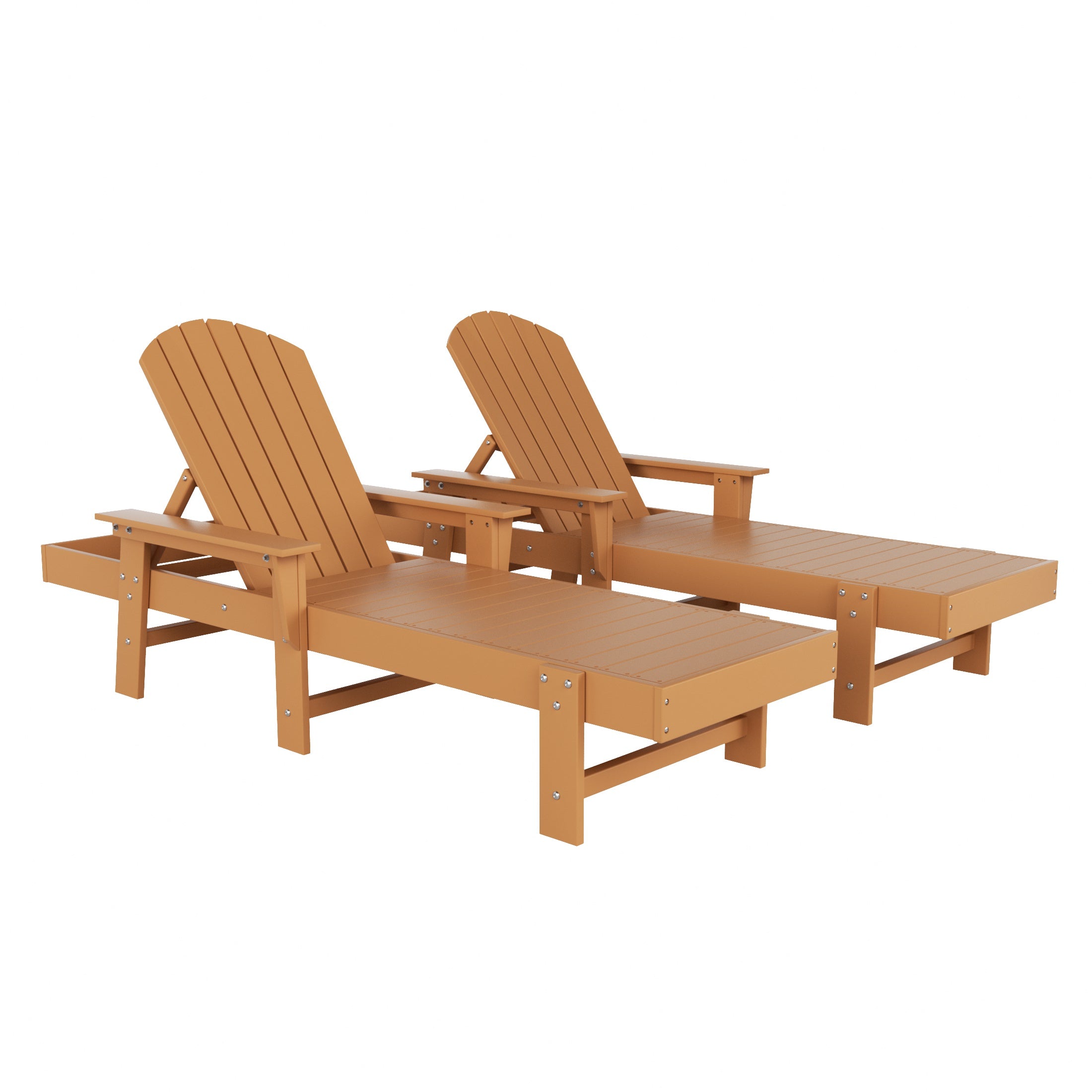 Portside 2 Piece Adirondack Poly Reclining Chaise Lounge With Arms