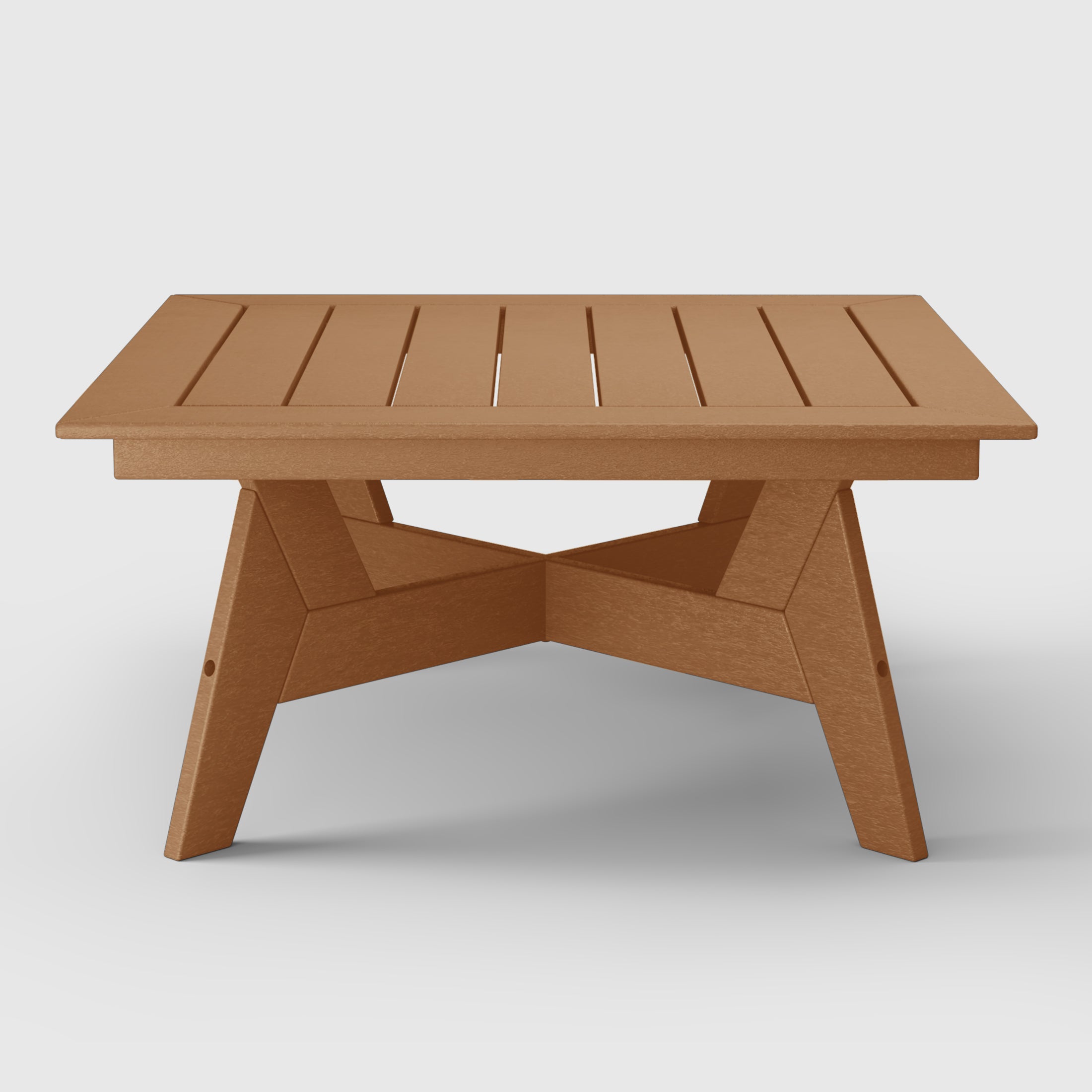 Portsmouth Modern Low Outdoor Patio Square HDPE Coffee Table