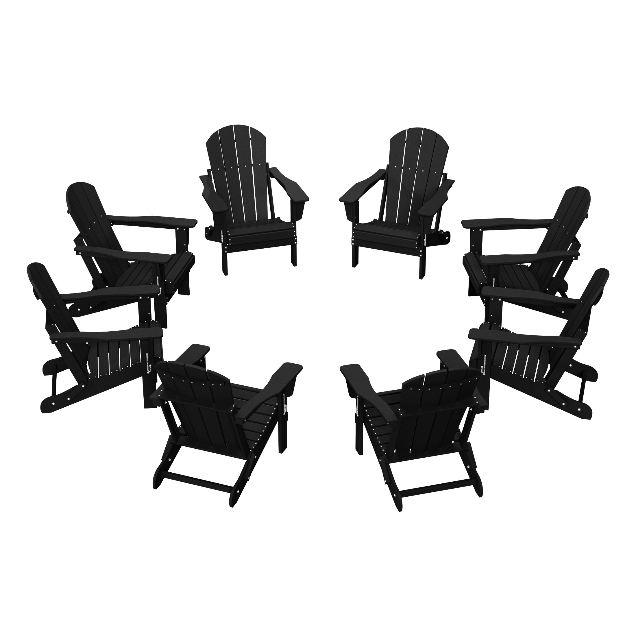 Paradise Outdoor Folding Poly Adirondack Chair (Set of 8)