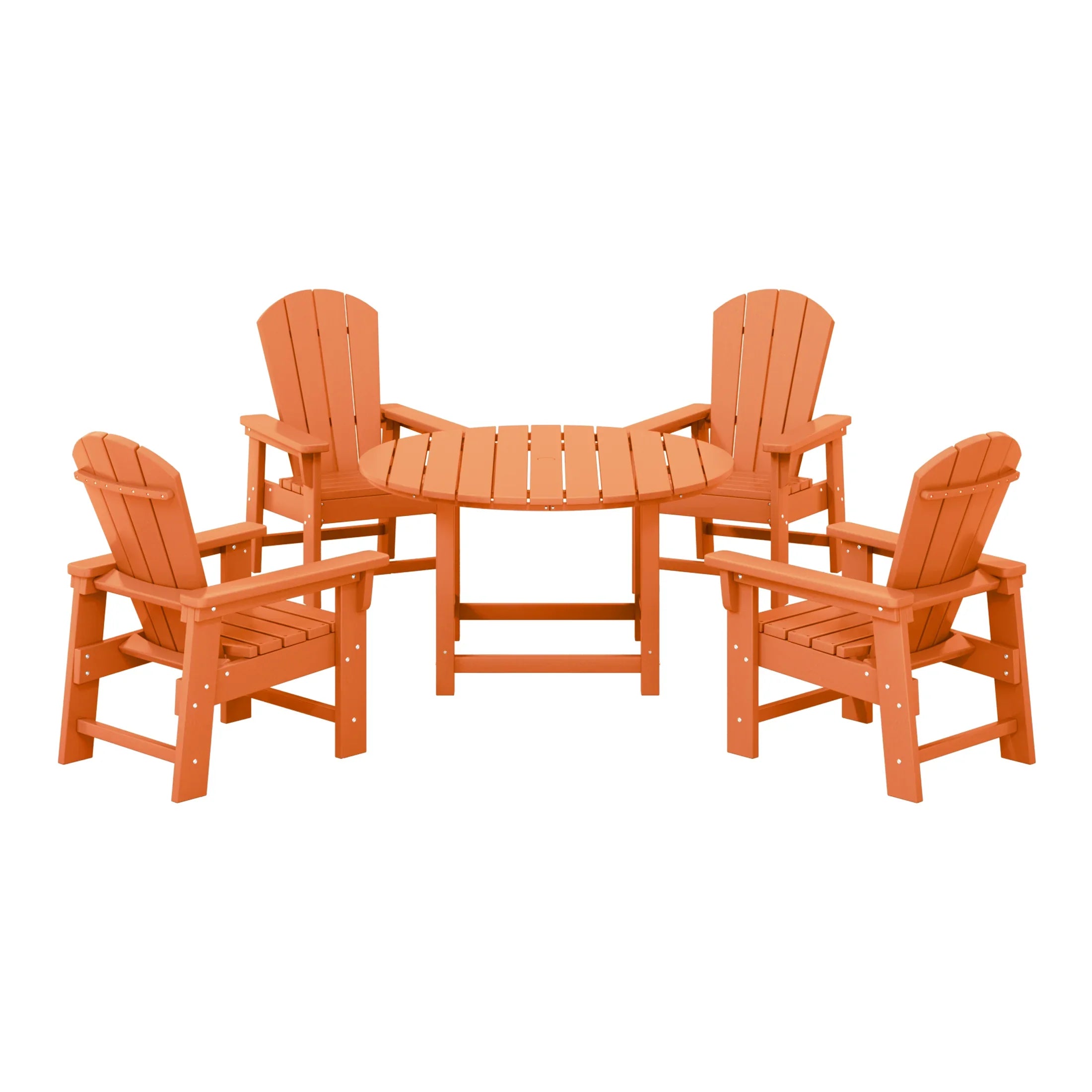 Paradise Kids 5-Piece HDPE Outdoor Patio Round Dining Table and Chairs Set