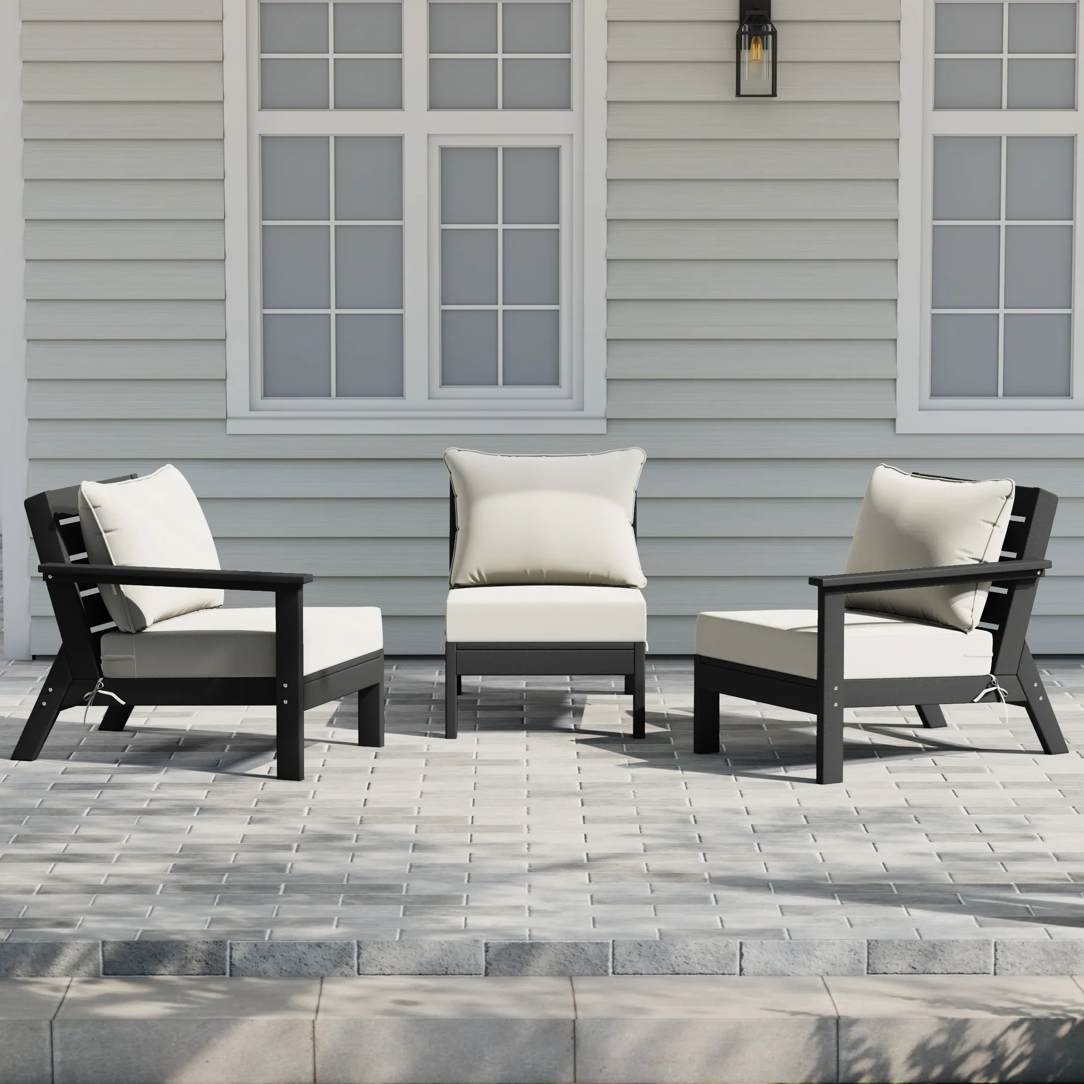 Portsmouth Outdoor Patio HDPE Sectional Sofa with Patio Cushions