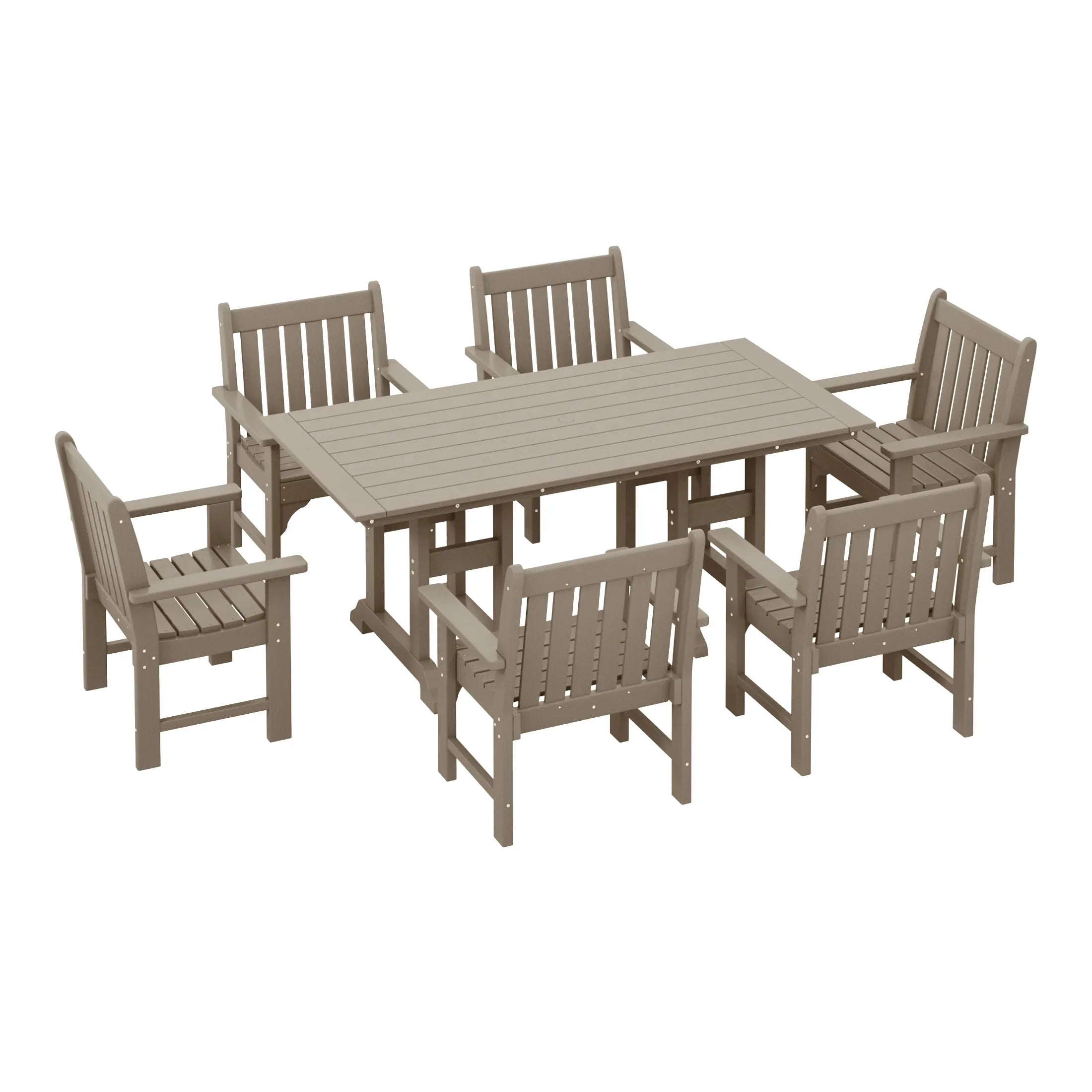 Paradise 7-Piece HDPE Outdoor Dining Patio Table and Chairs Set