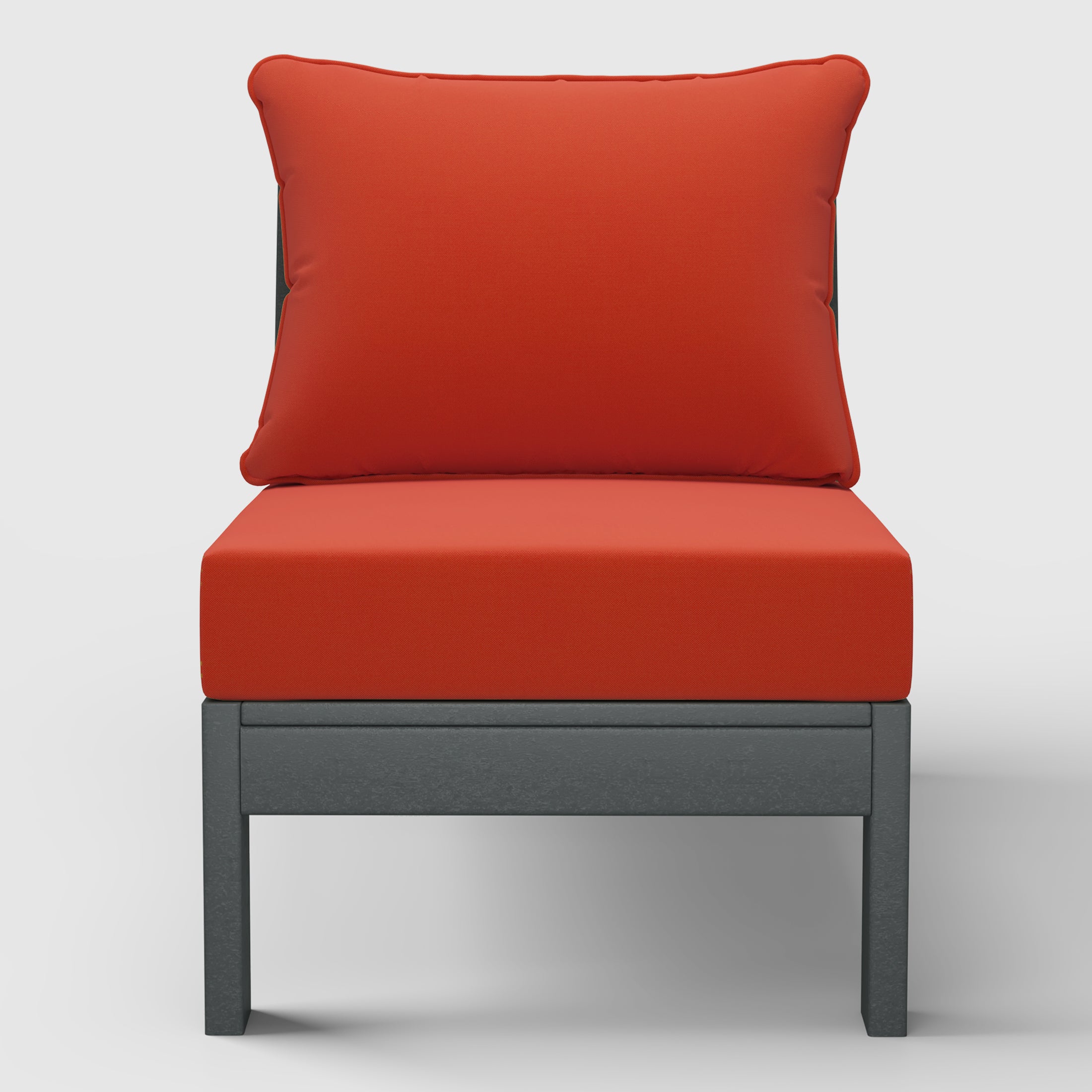 Portsmouth Outdoor HDPE Deep Seating Modular Armless Patio Chair with Patio Cushions