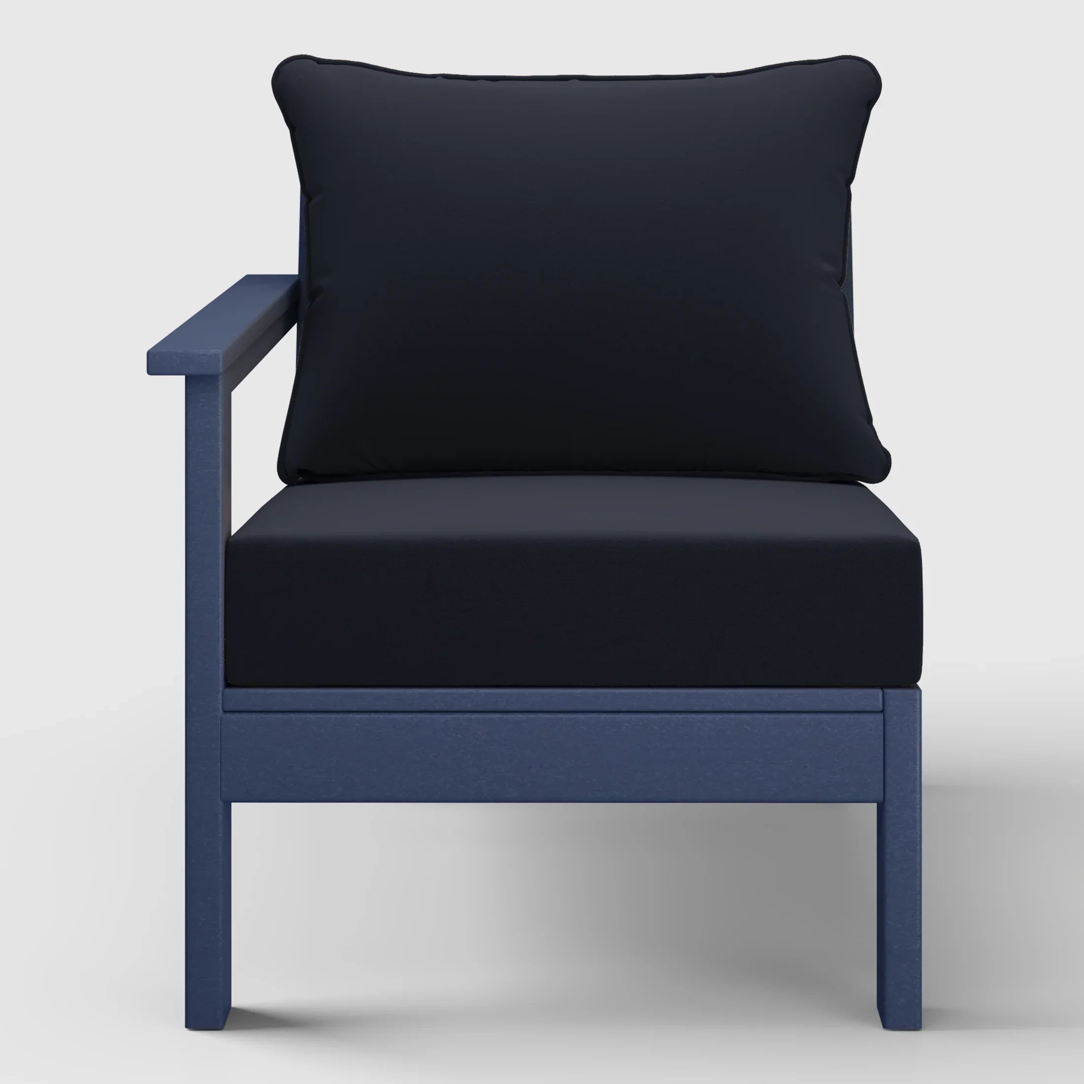 Portsmouth Outdoor Patio HDPE Left Arm Sectional Corner Club Chair with Patio Cushions