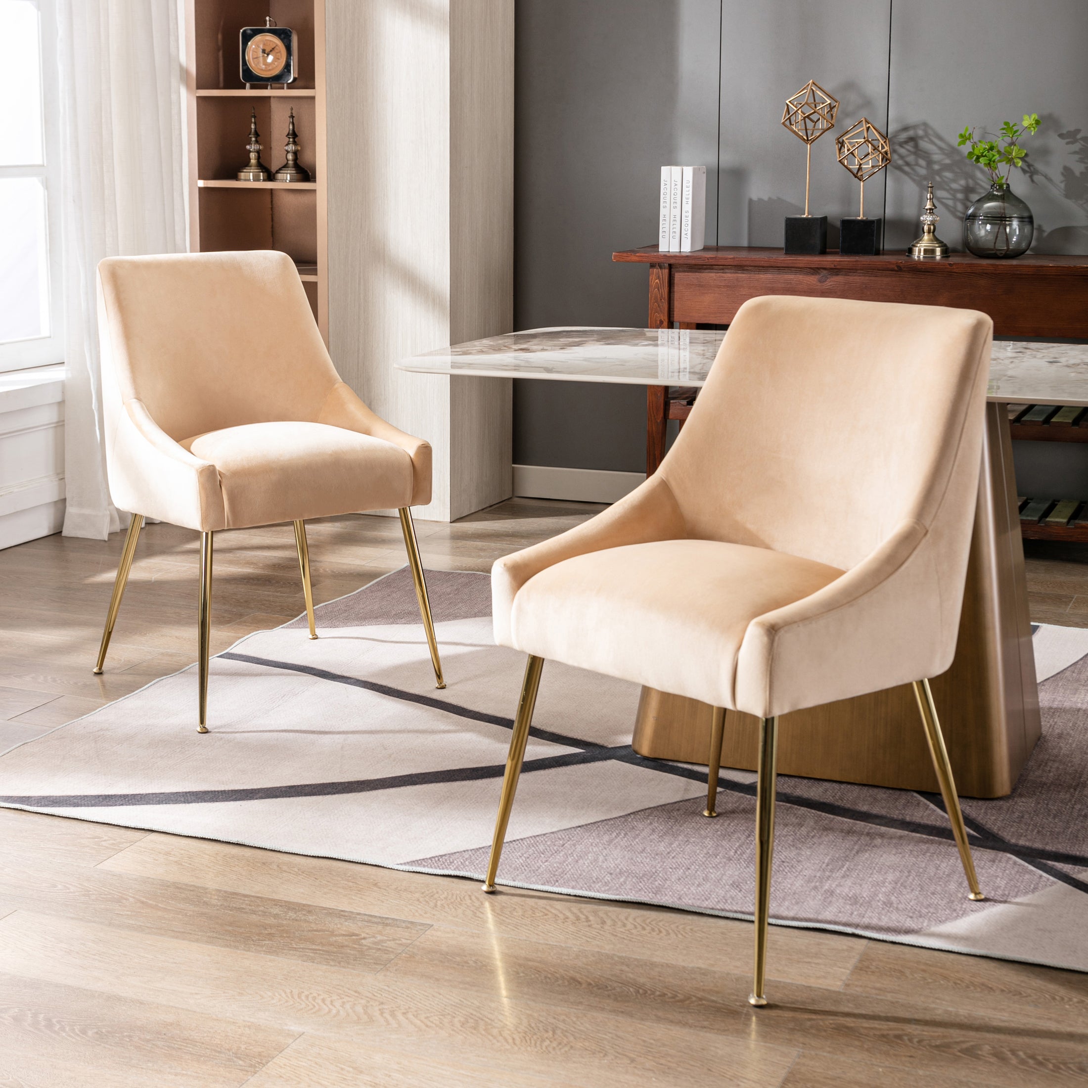 Makala Upholstered Velvet Accent Chair (Set of 2)