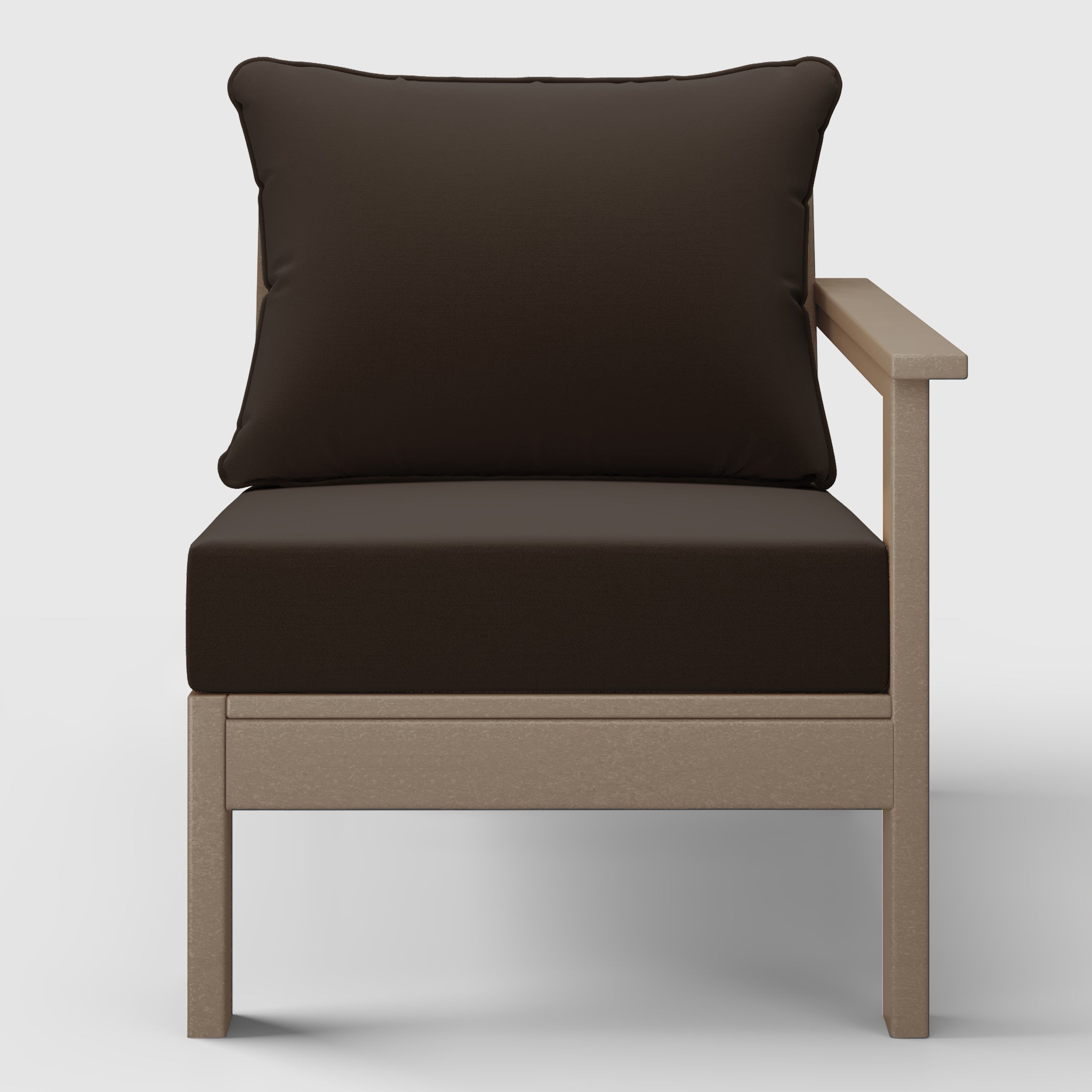 Portsmouth Outdoor Patio HDPE Right Arm Sectional Corner Club Chair with Patio Cushions