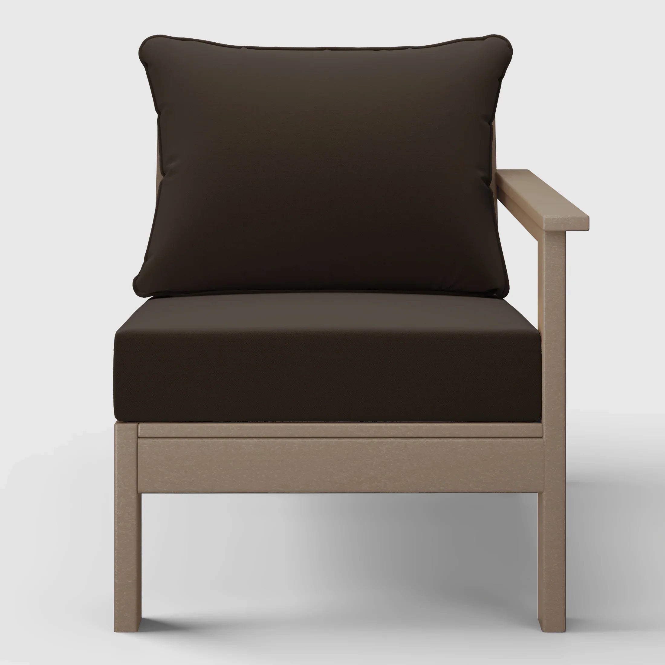 Portsmouth Outdoor Patio HDPE Right Arm Sectional Corner Club Chair with Patio Cushions