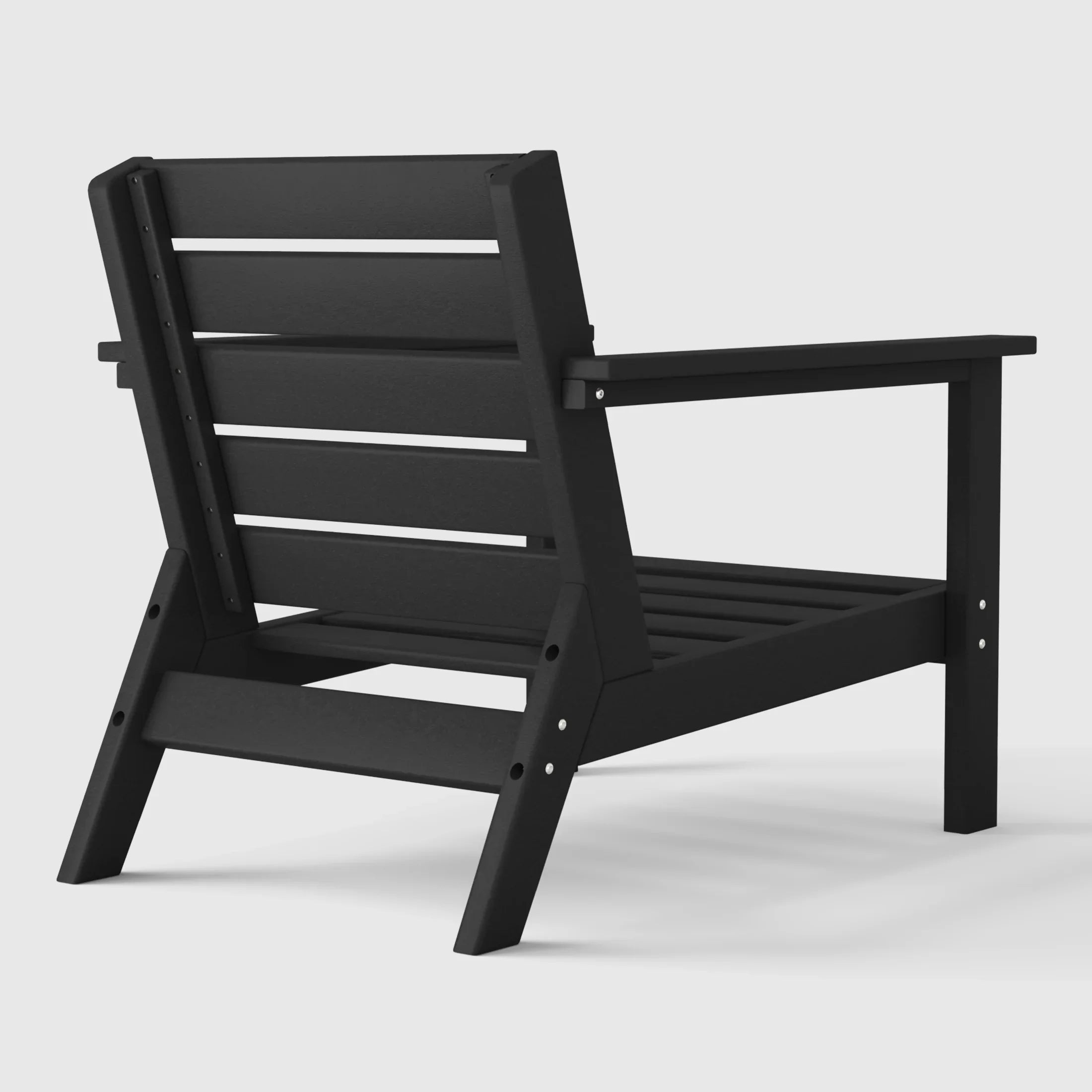 Portsmouth Outdoor Modern HDPE Patio Club Chair with Deep Seat Cushions