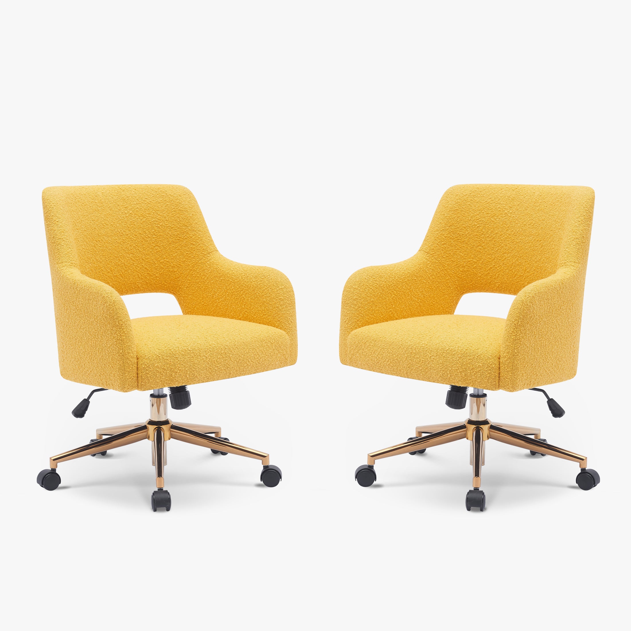 Amélie Mid-Century Modern Swivel Office Vanity Chair with Wheels