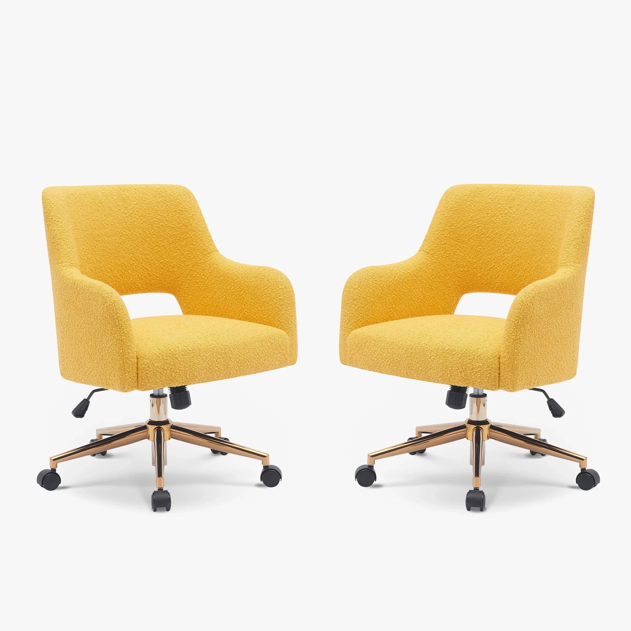 Amélie Mid-Century Modern Swivel Office Vanity Chair with Wheels