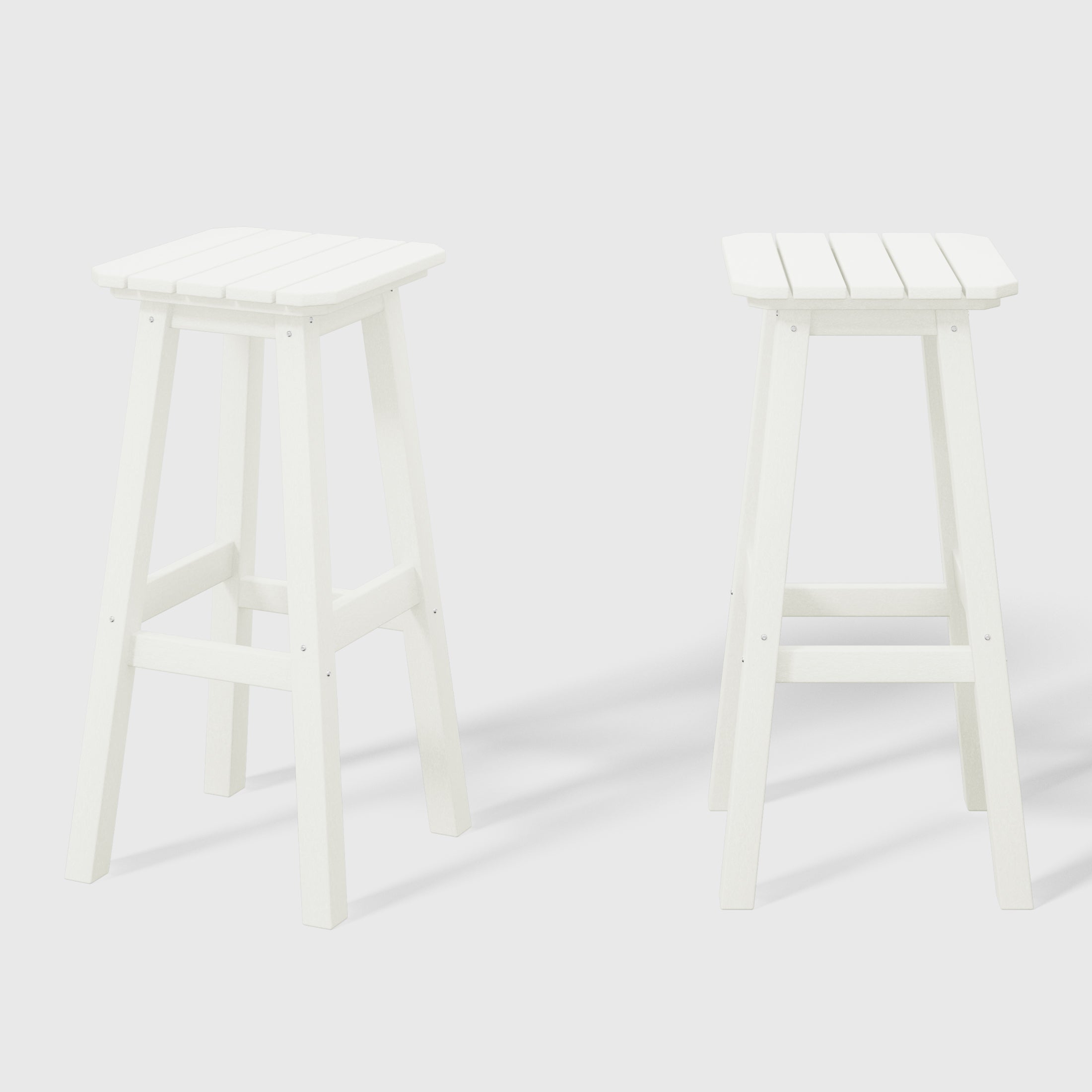 Paradise 29" HDPE Outdoor Patio Square Bar Stools (Set of 2)