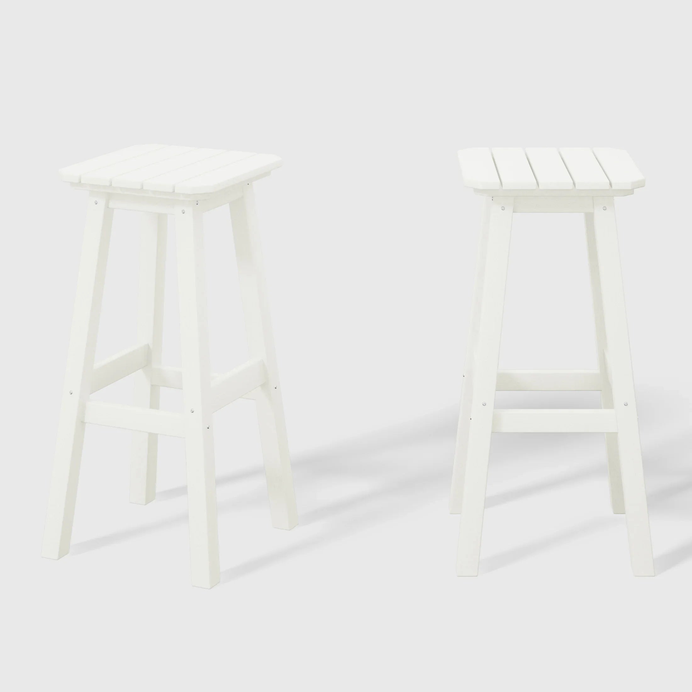 Paradise 29" HDPE Outdoor Patio Square Bar Stools (Set of 2)
