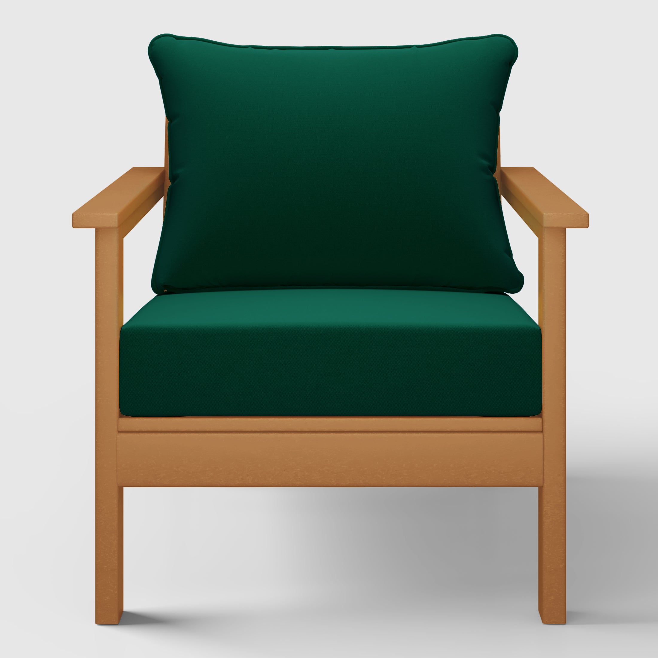 Portsmouth Outdoor Modern HDPE Patio Club Chairs with Deep Seat Cushions (Set of 2)