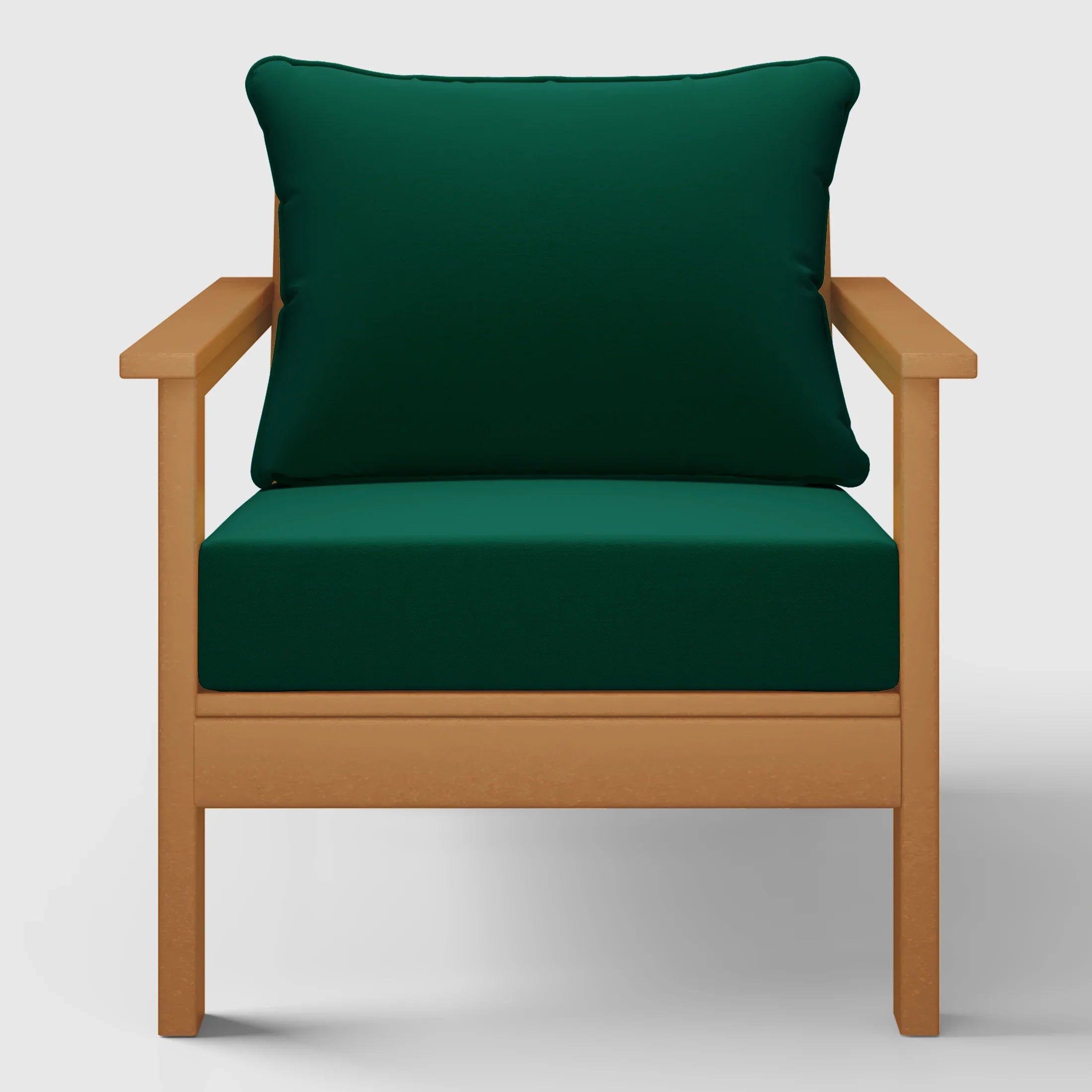 Portsmouth Outdoor Modern HDPE Patio Club Chairs with Deep Seat Cushions (Set of 2)